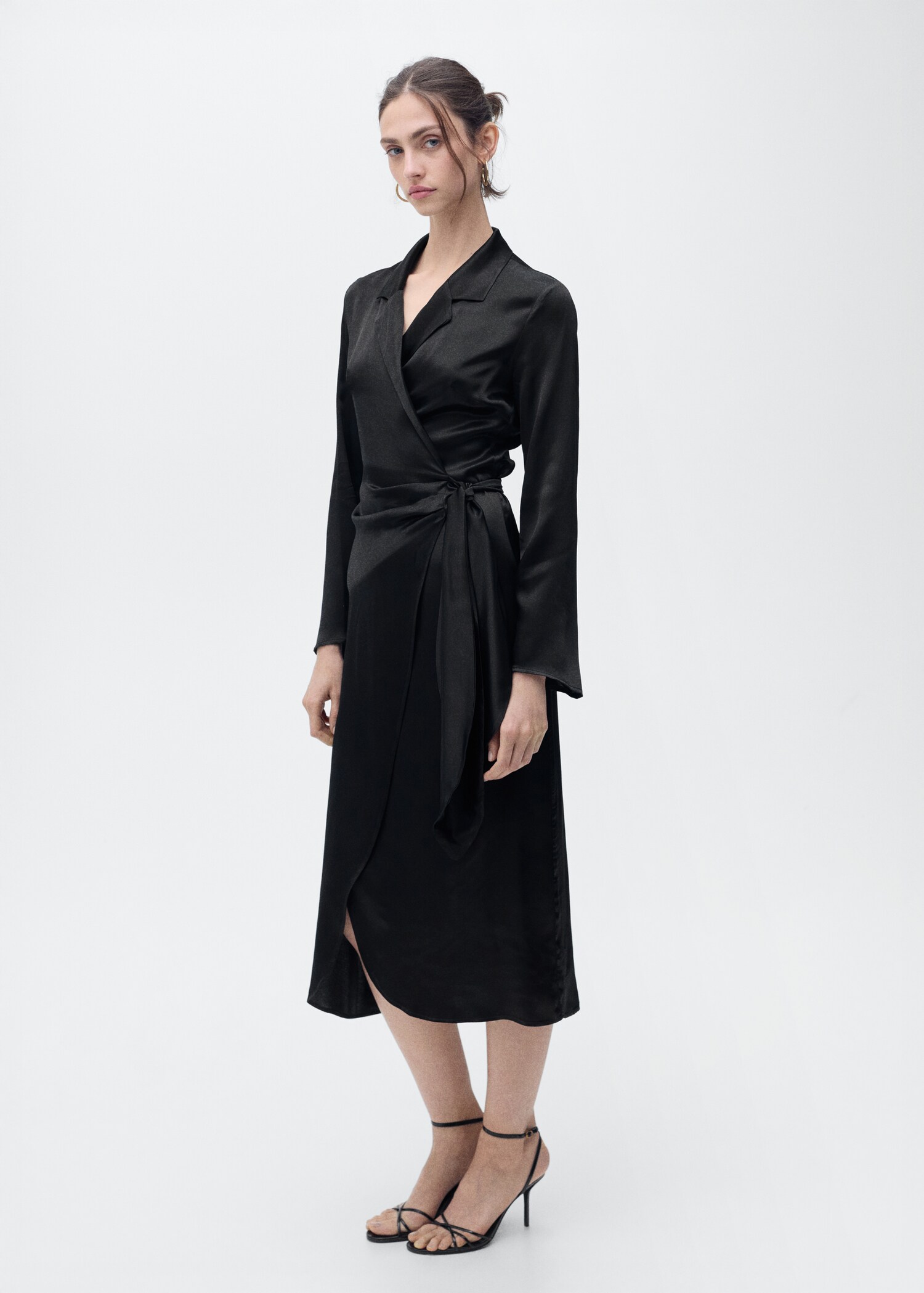 Wrap midi-dress with knot - General plane