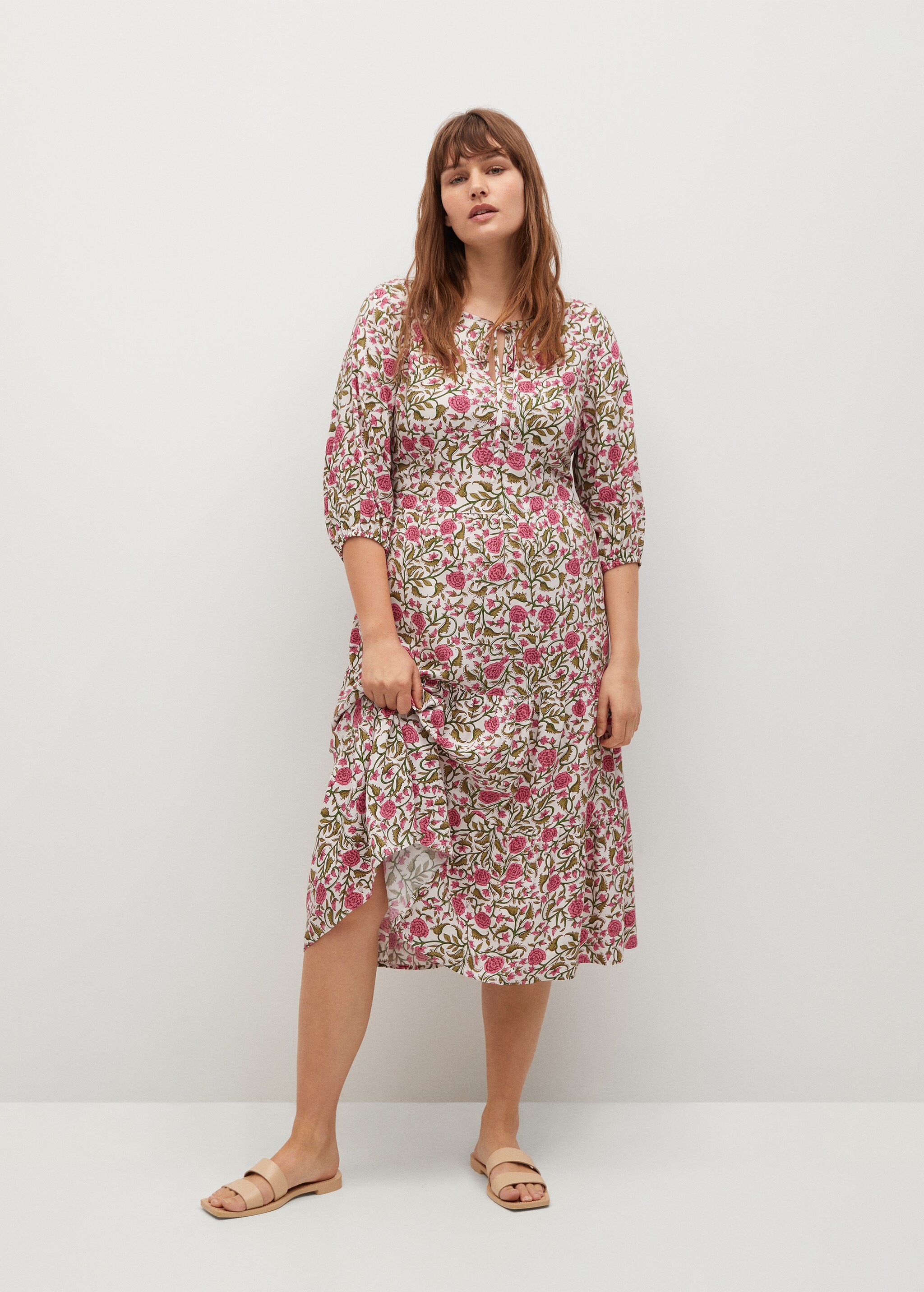 Flowy flower printed dress - General plane
