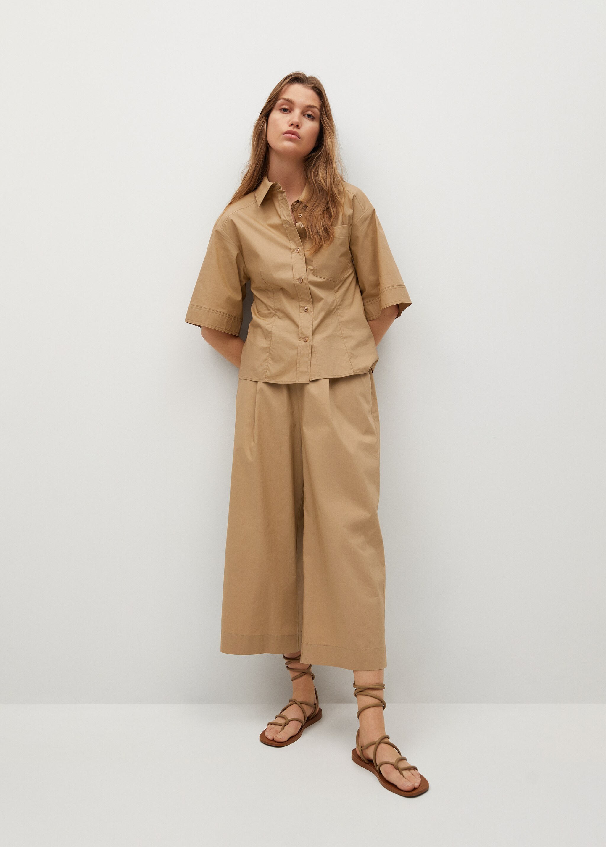 Cotton culotte trousers - General plane