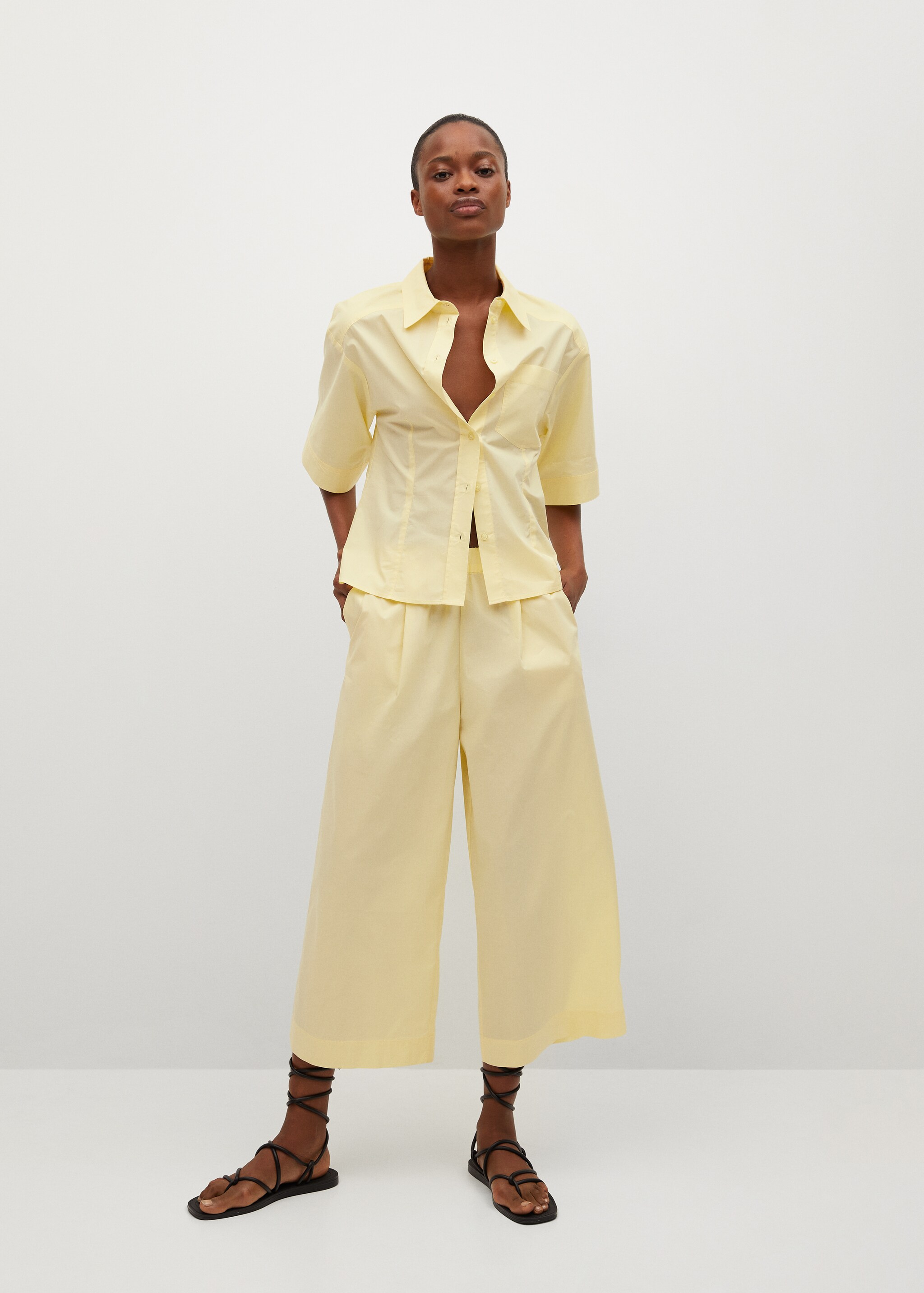 Cotton culotte trousers - General plane