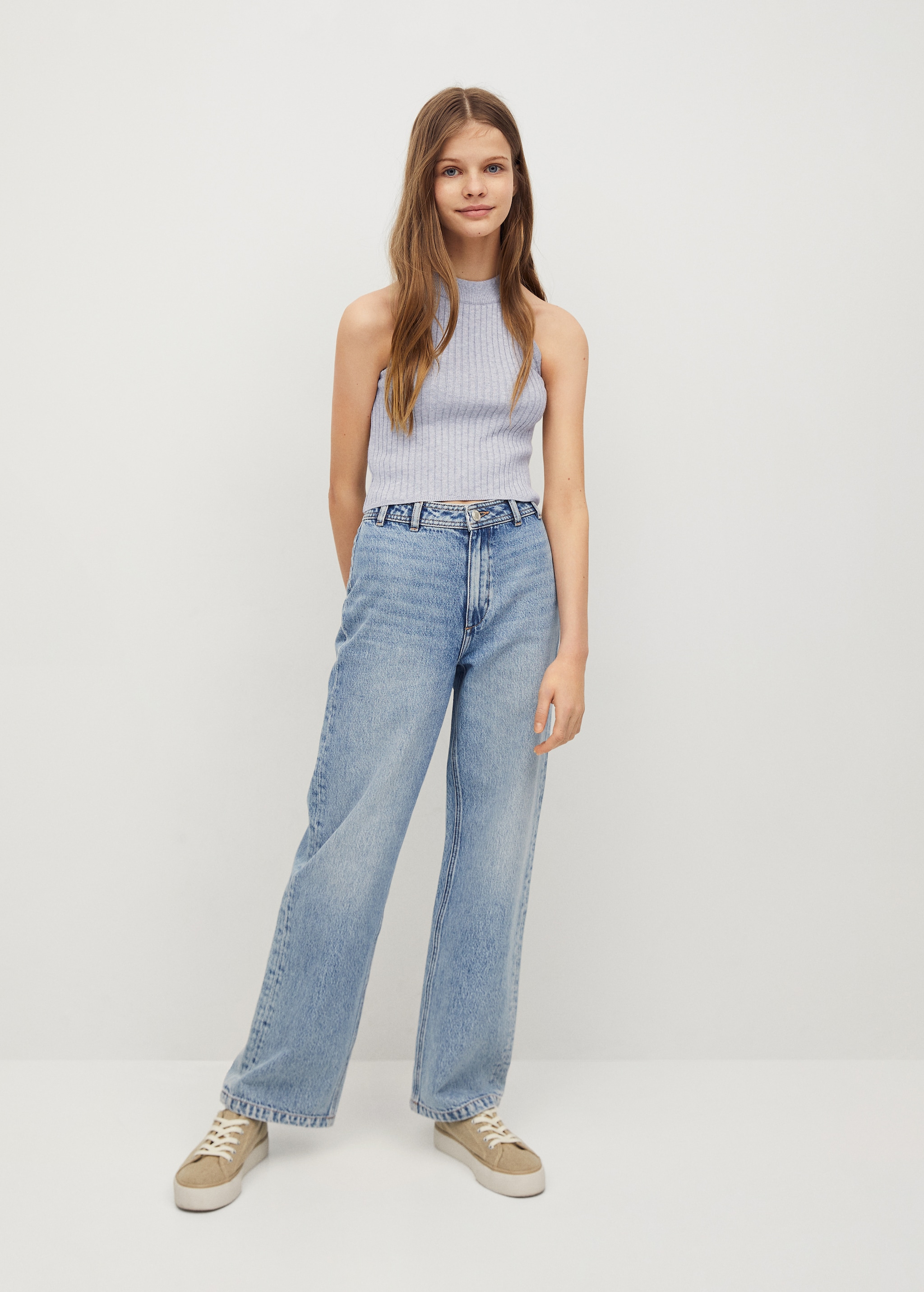 Ribbed halter neck top - General plane