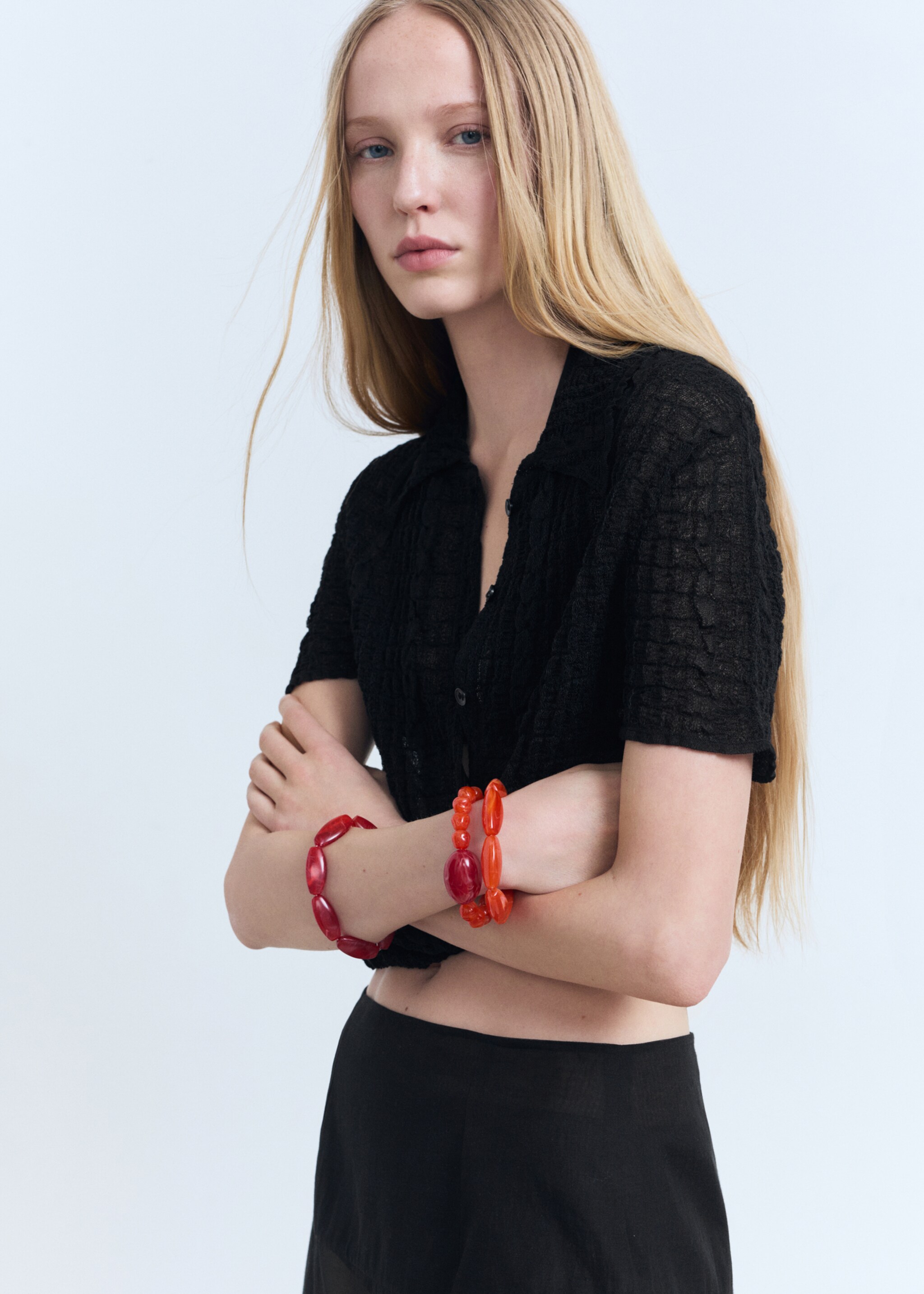 Set of 3 combined ball bracelets - General plane, Red. Ref: 87087698-00.
