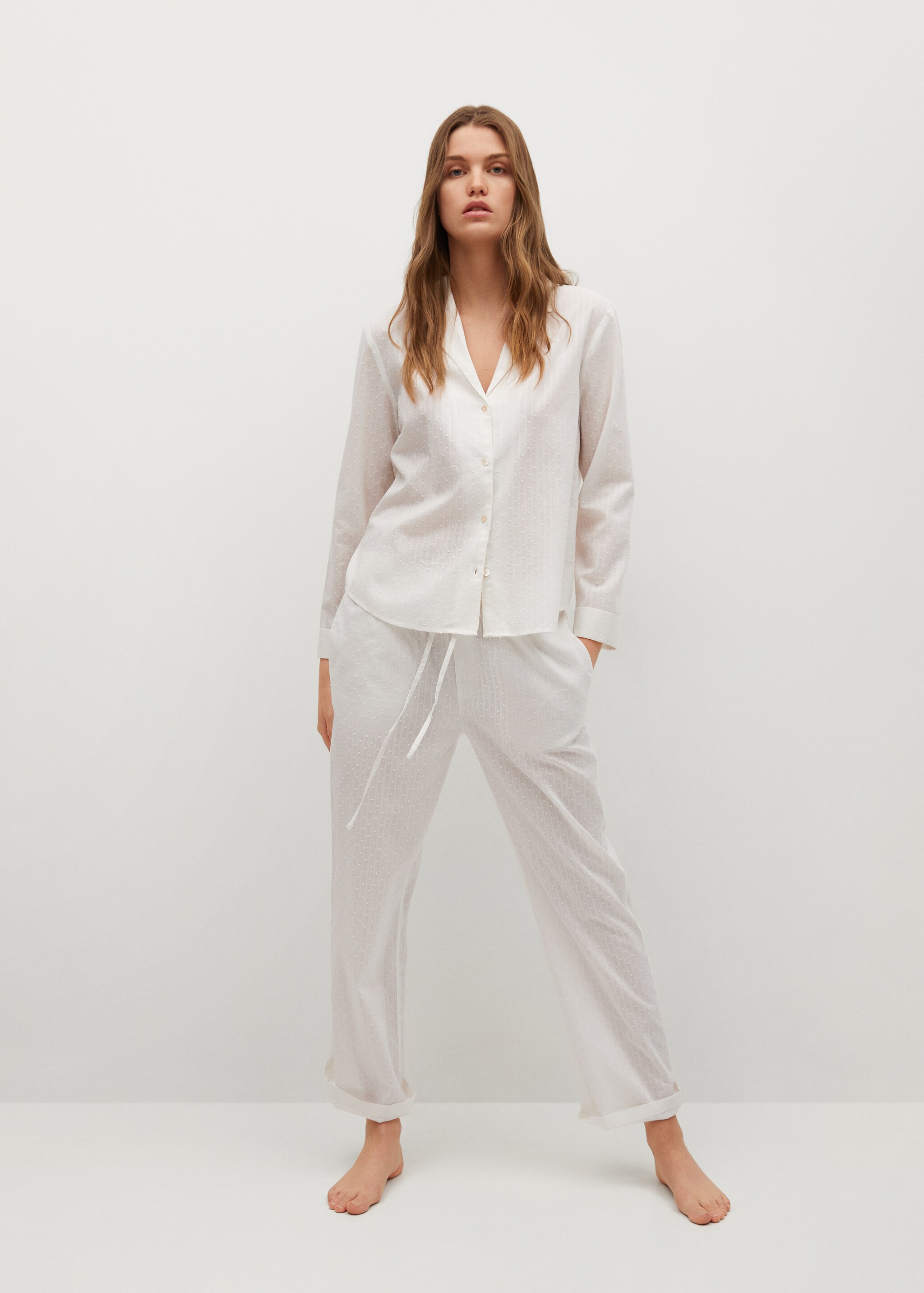 Pantalón pijama algodón plumeti - Plano general