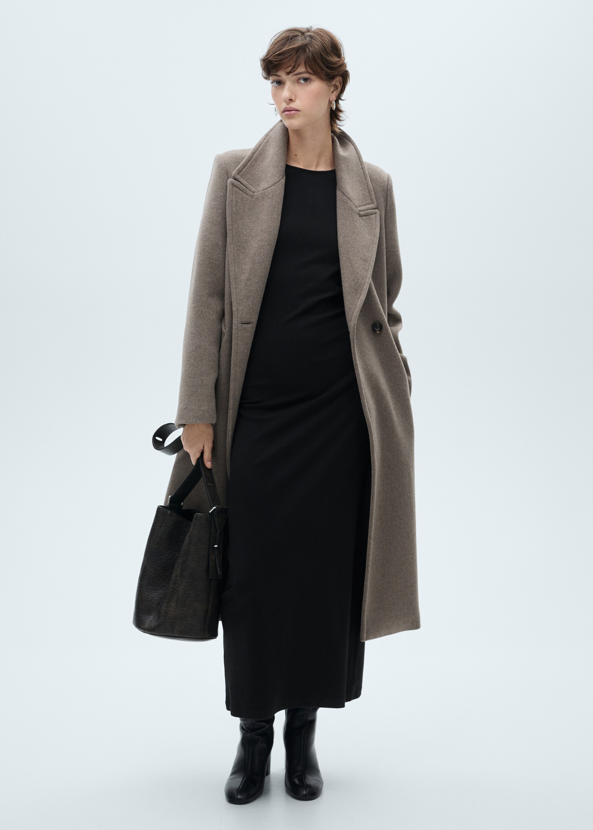 Knit midi dress - General plane, Black. Ref: 87090417-00.