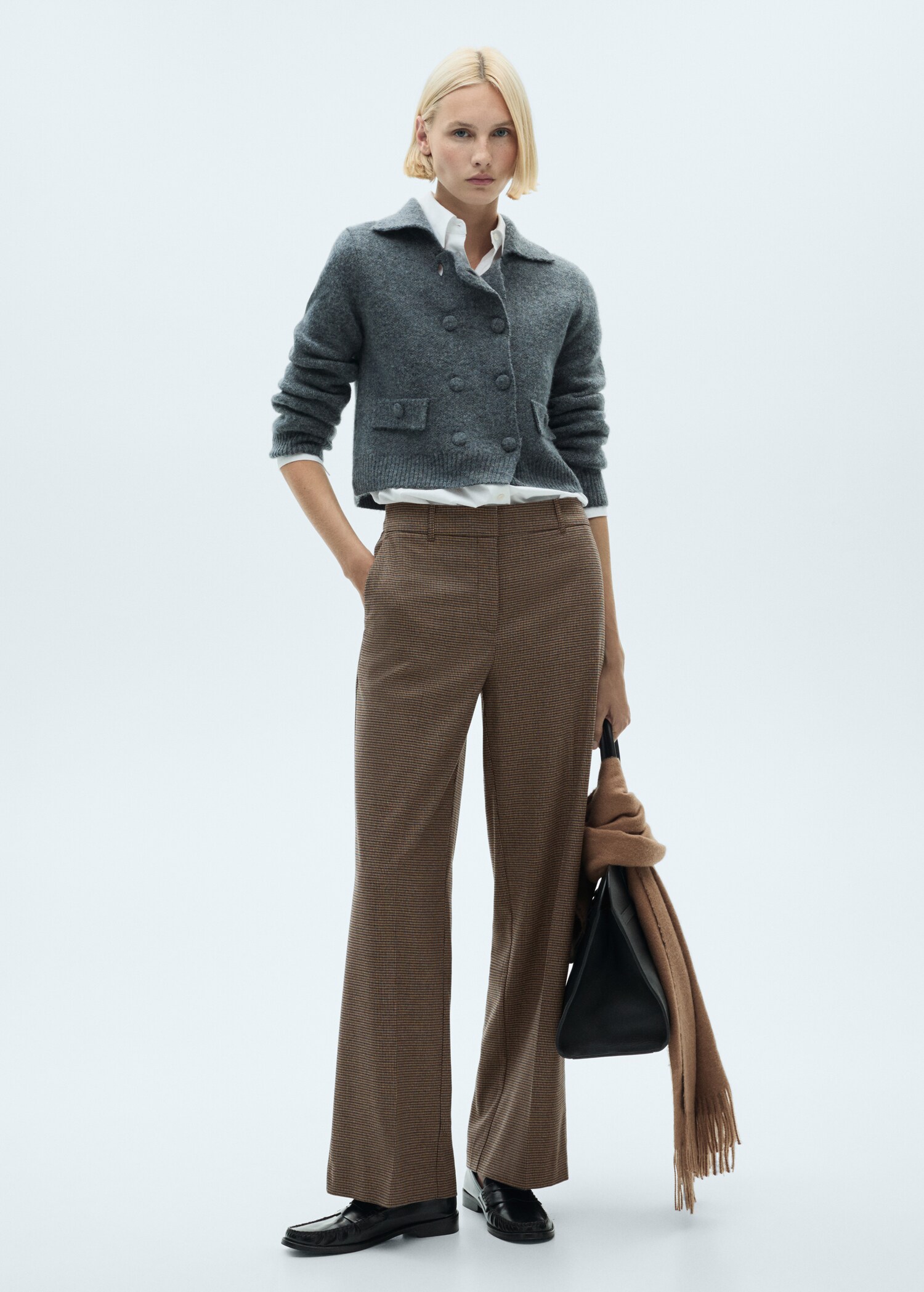 Mid-rise wide leg trousers - General plane