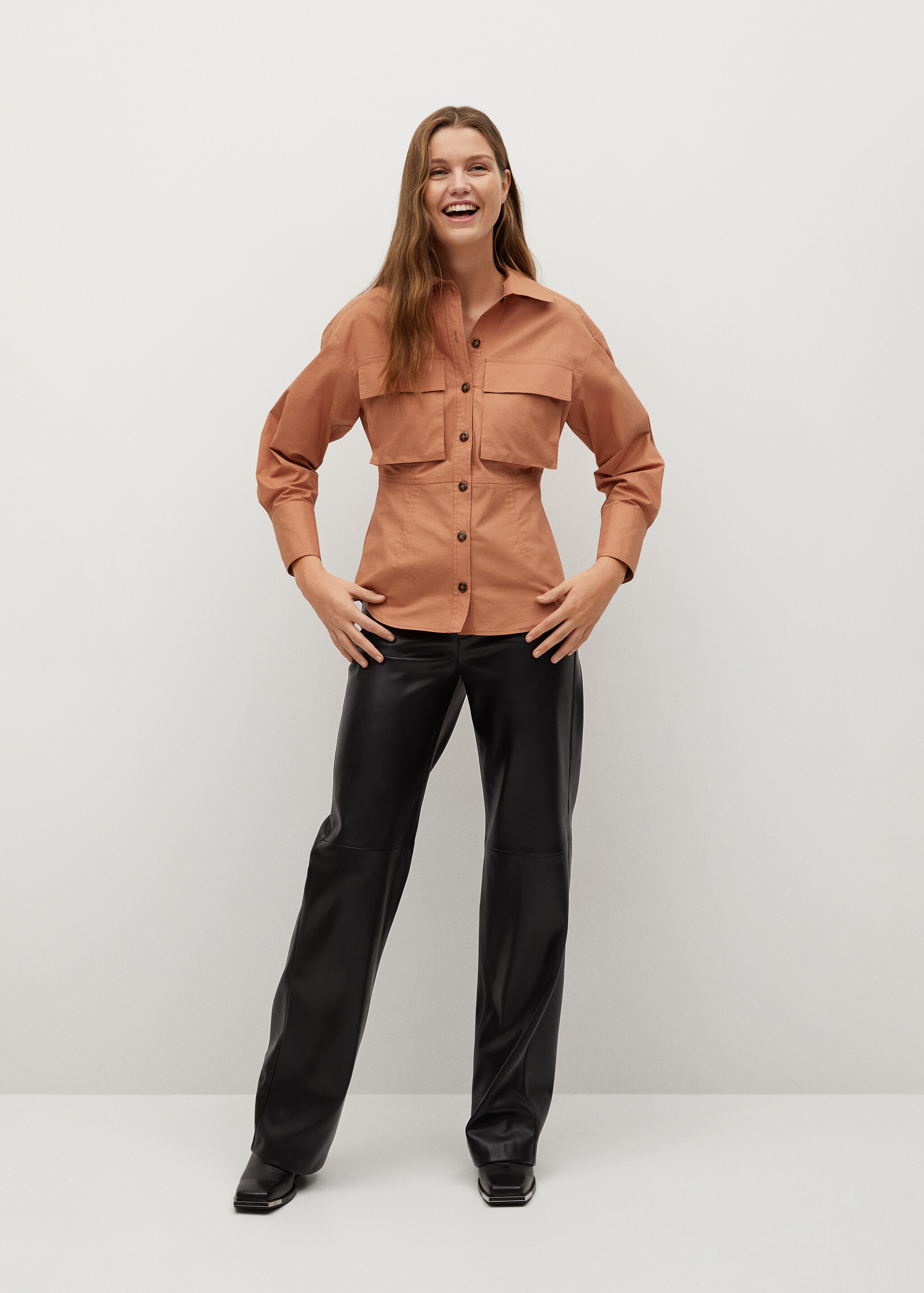 Camisa algodón bolsillos - Plano general