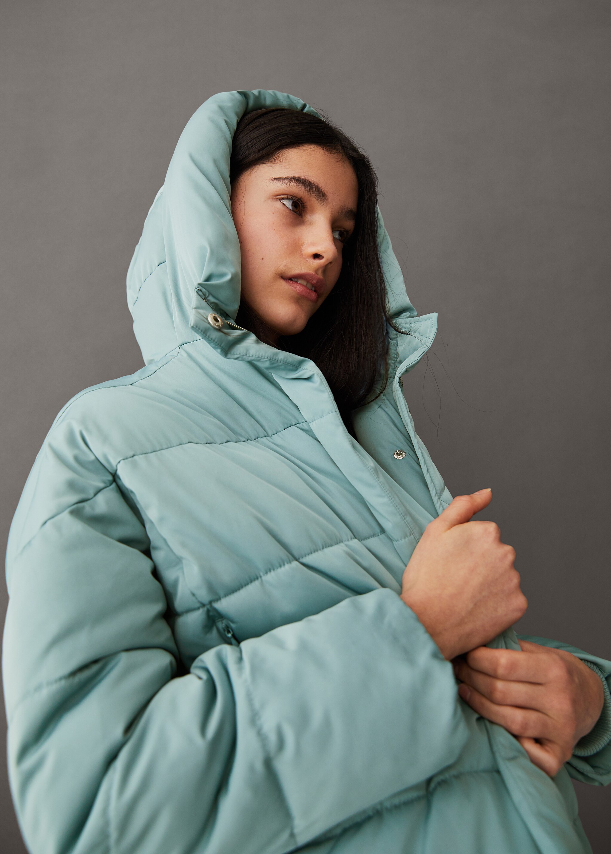 Hood quilted coat - General plane