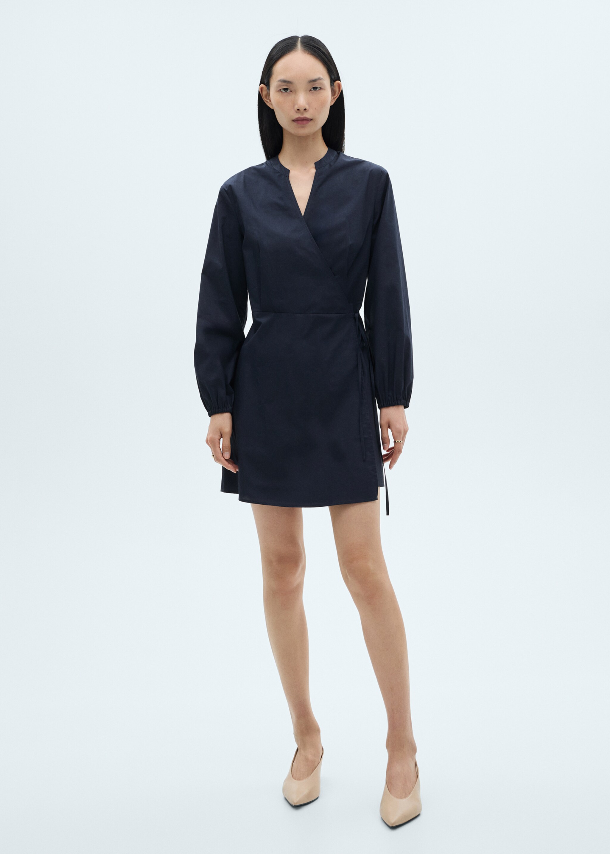 Cotton wrap dress - General plane, Blue. Ref: 87090579-00.