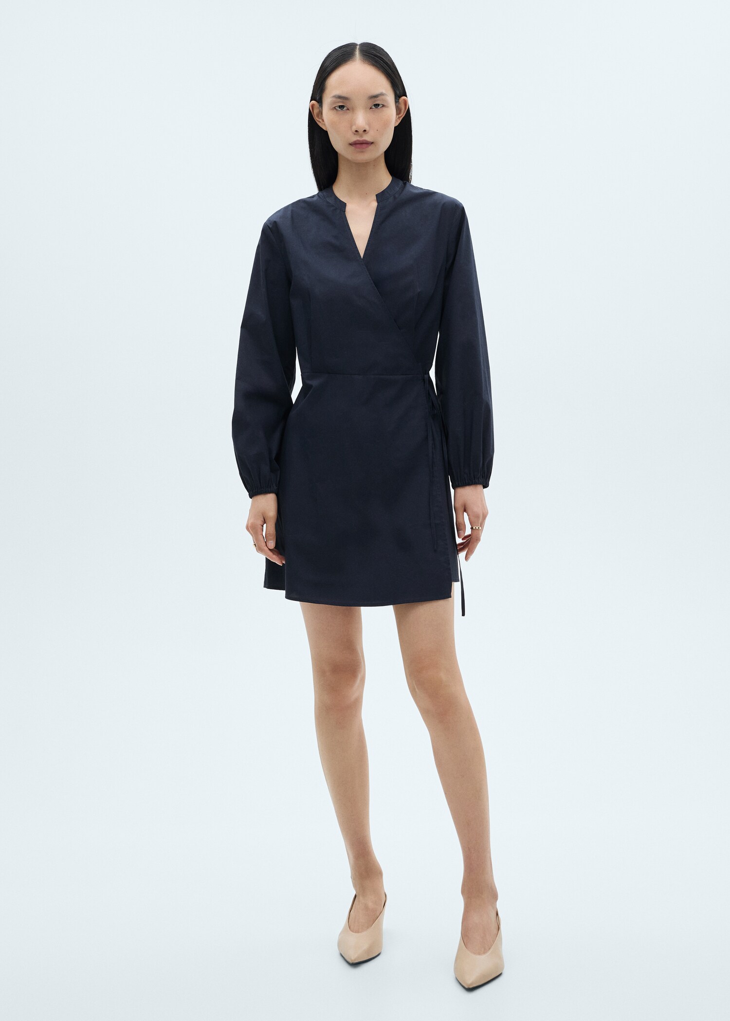 Cotton wrap dress - General plane