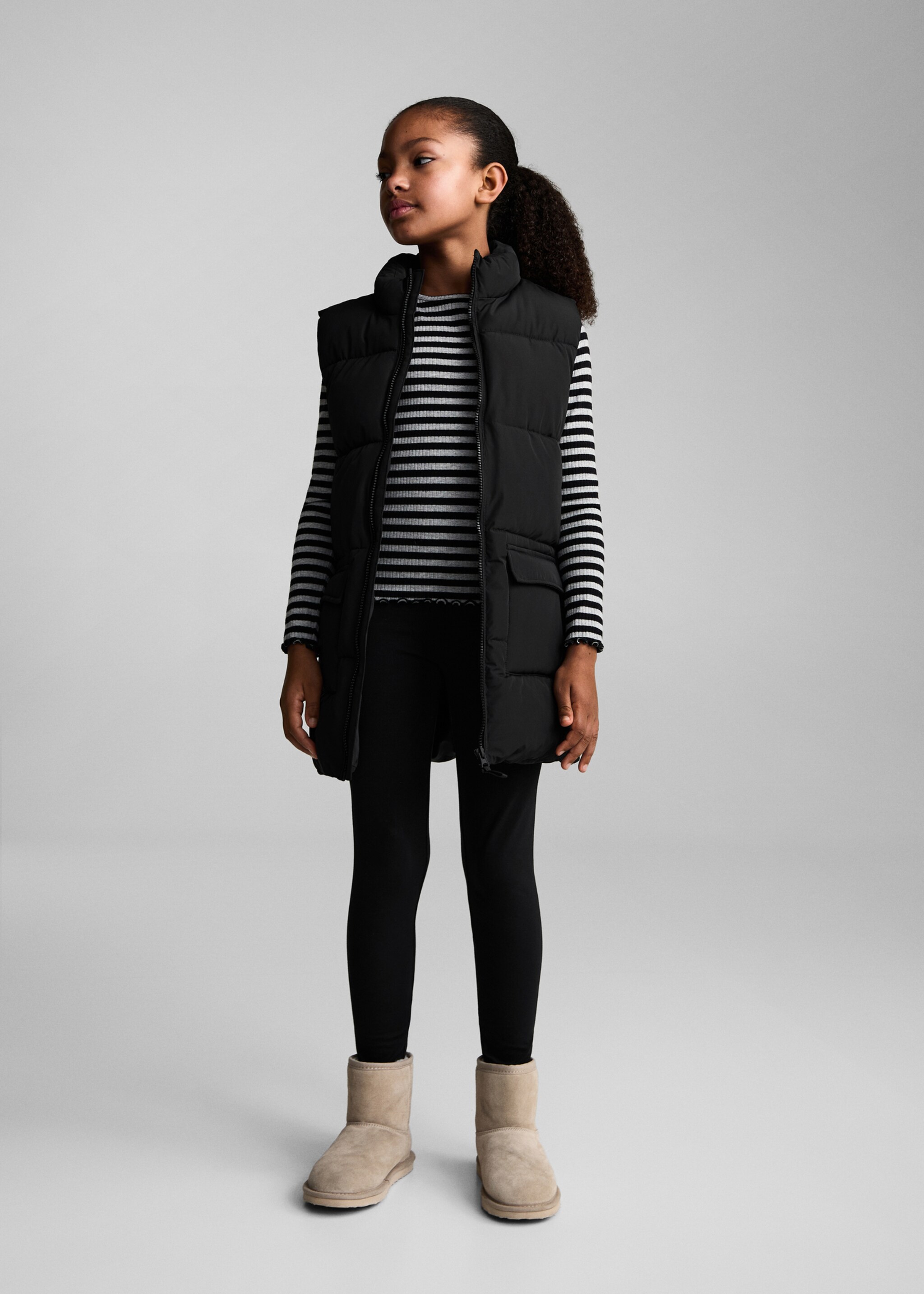 Essential cotton leggings - General plane, Black. Ref: 87090607-00.