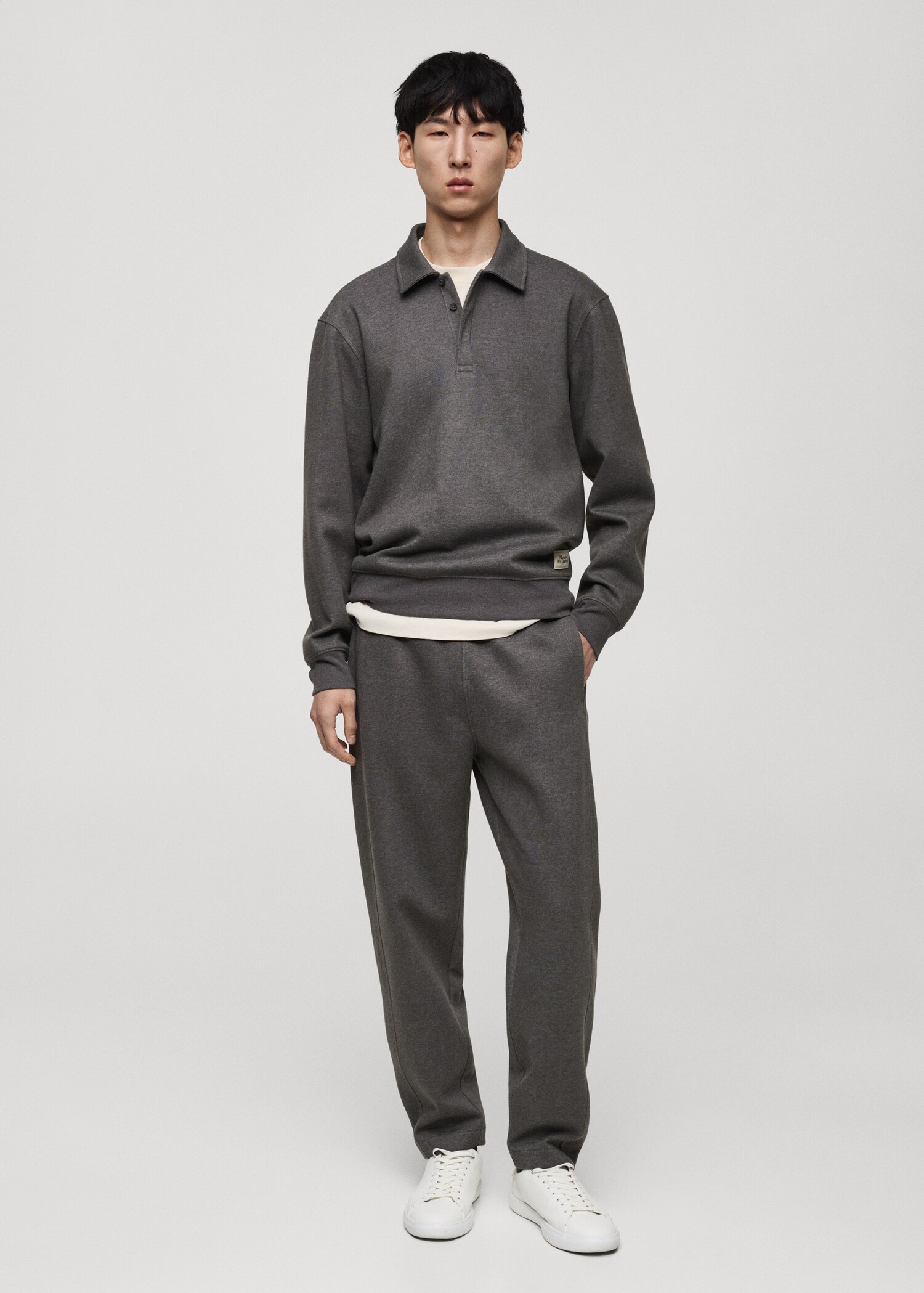 Polo sweatshirt with embroidery detail - General plane