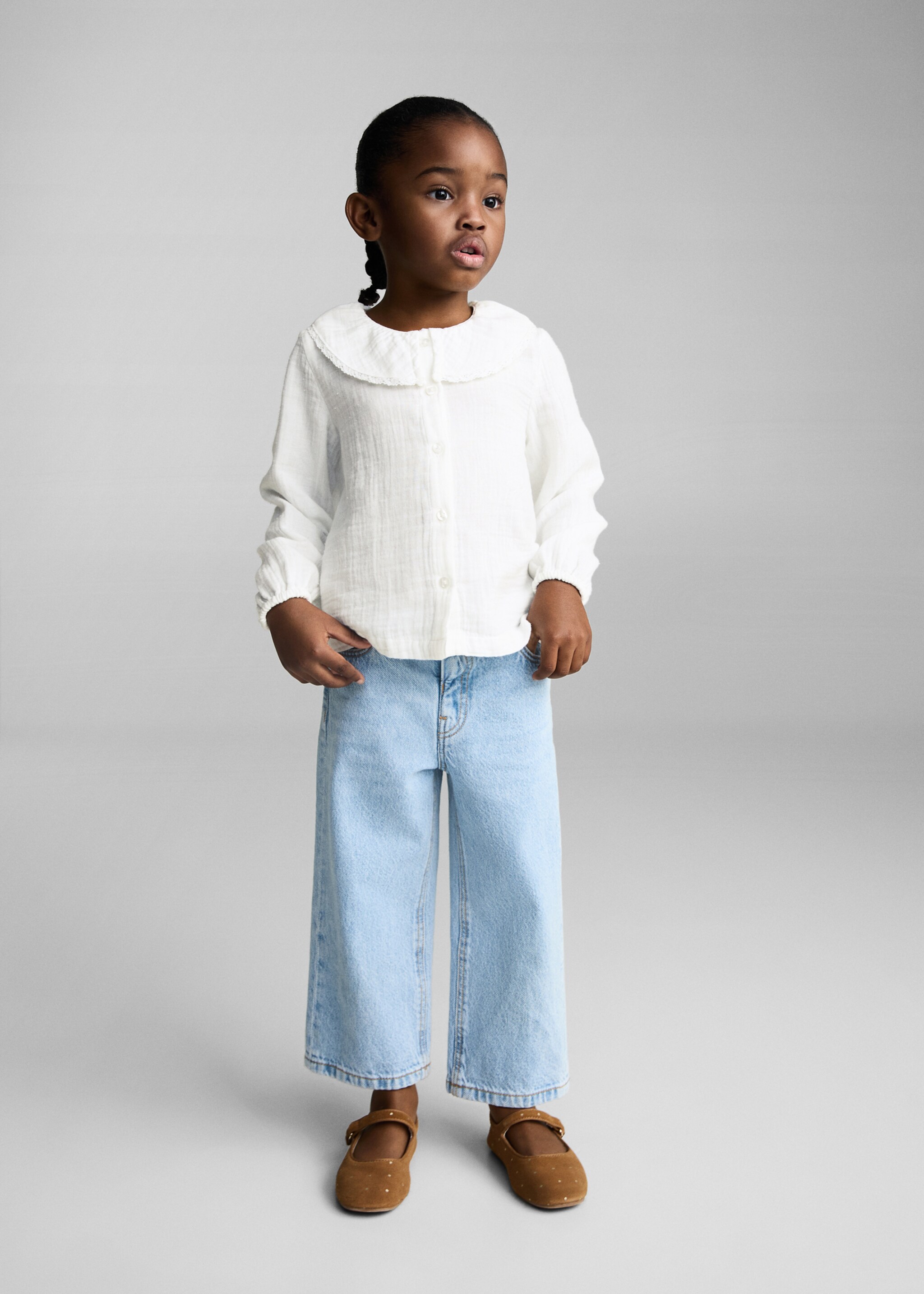 Cheesecloth cotton blouse - General plane, White. Ref: 87090631-00.