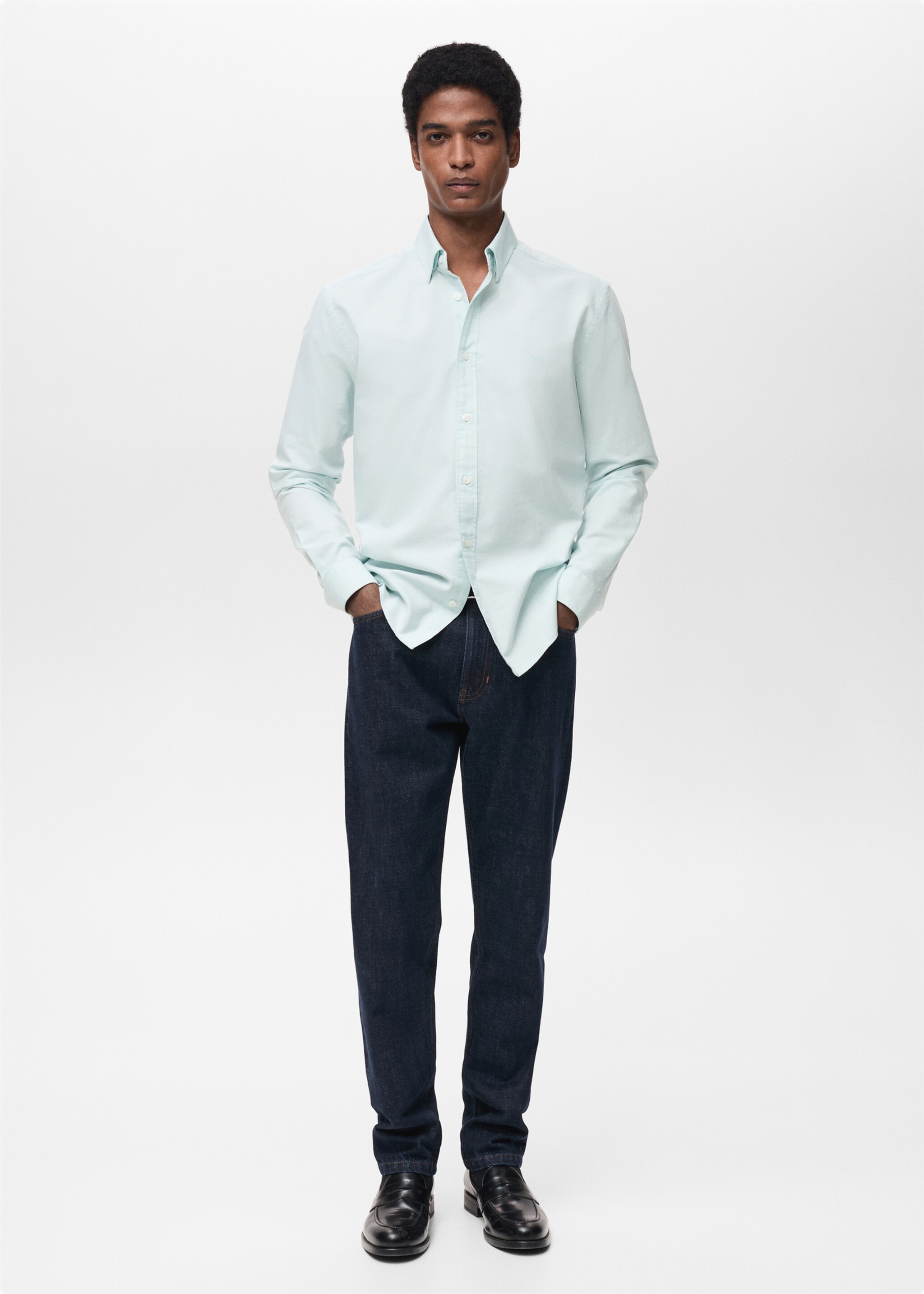 100% cotton Oxford shirt with logo - General plane, Pastel Green. Ref: 87090653-00.