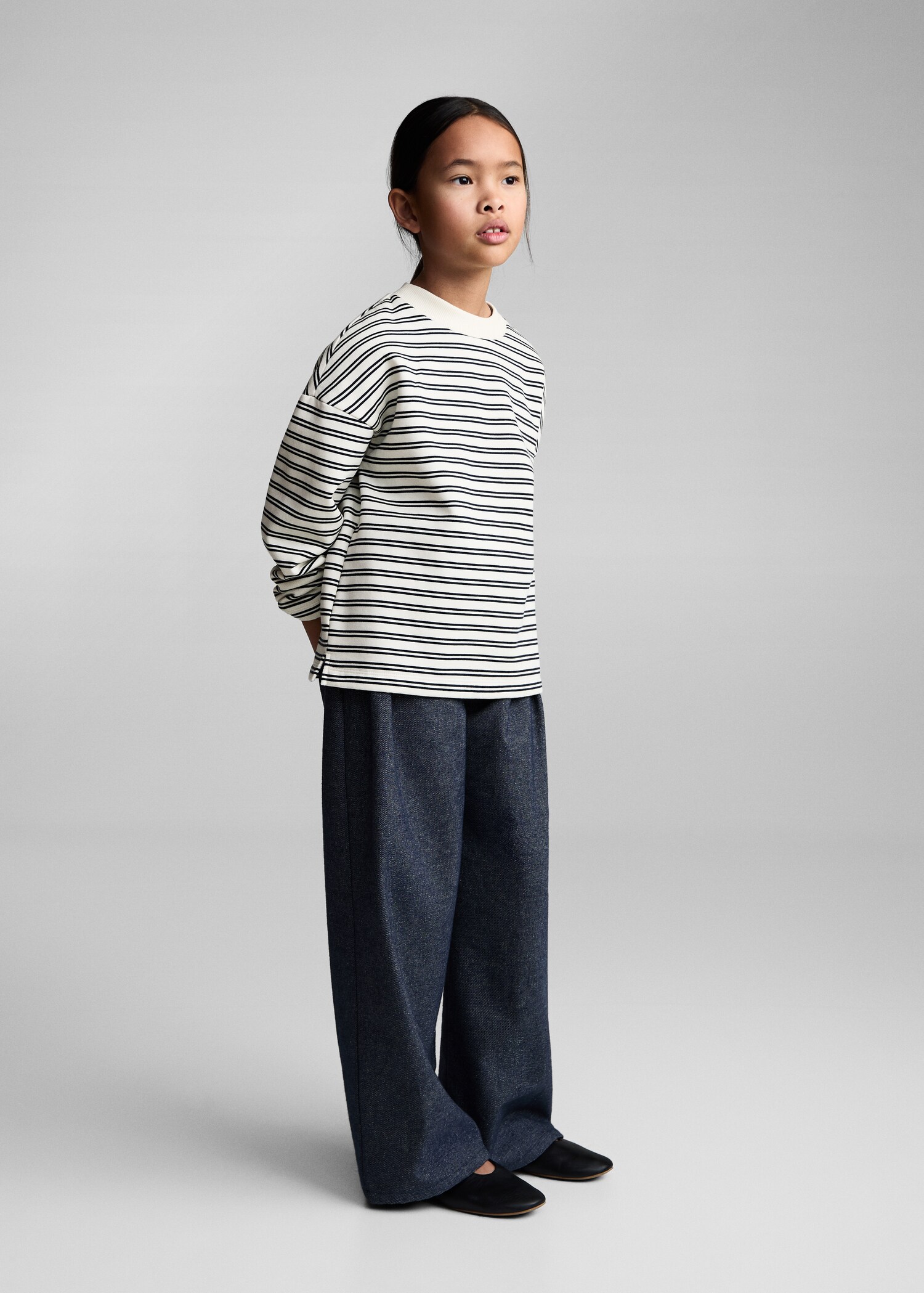 Striped cotton-blend sweatshirt - General plane