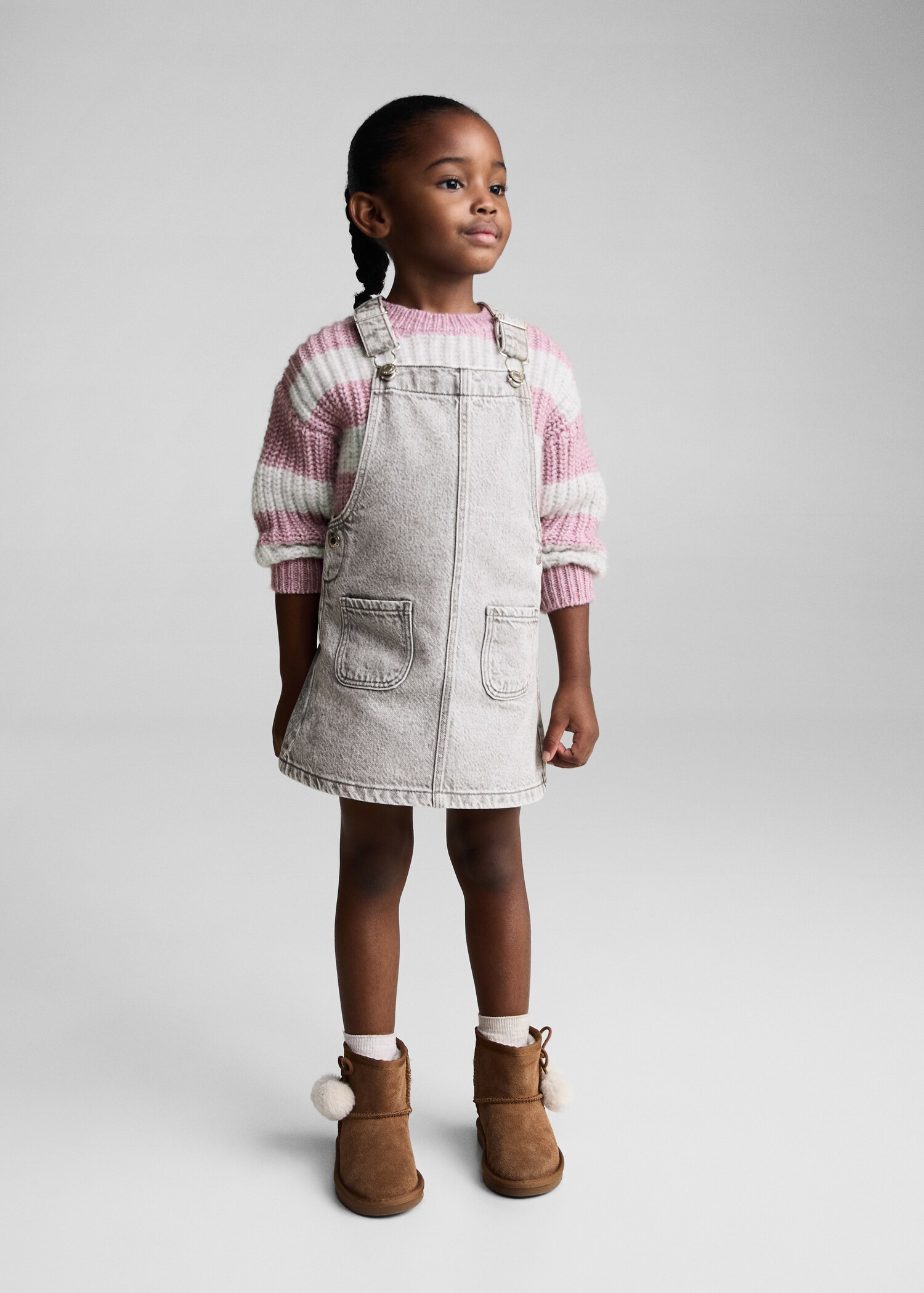 Short denim pinafore - General plane