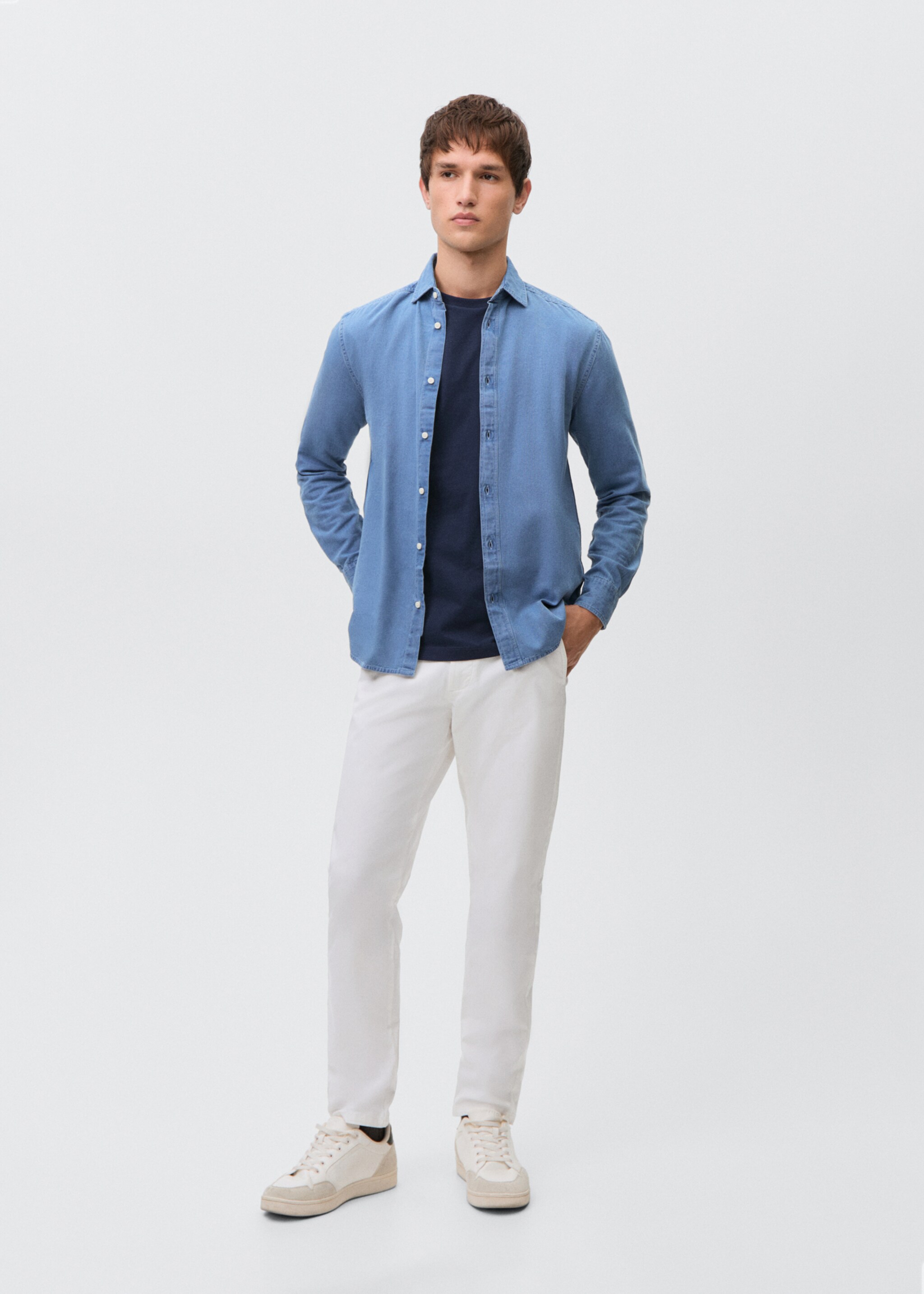 Plain chino trousers - General plane, White. Ref: 87091052-00.