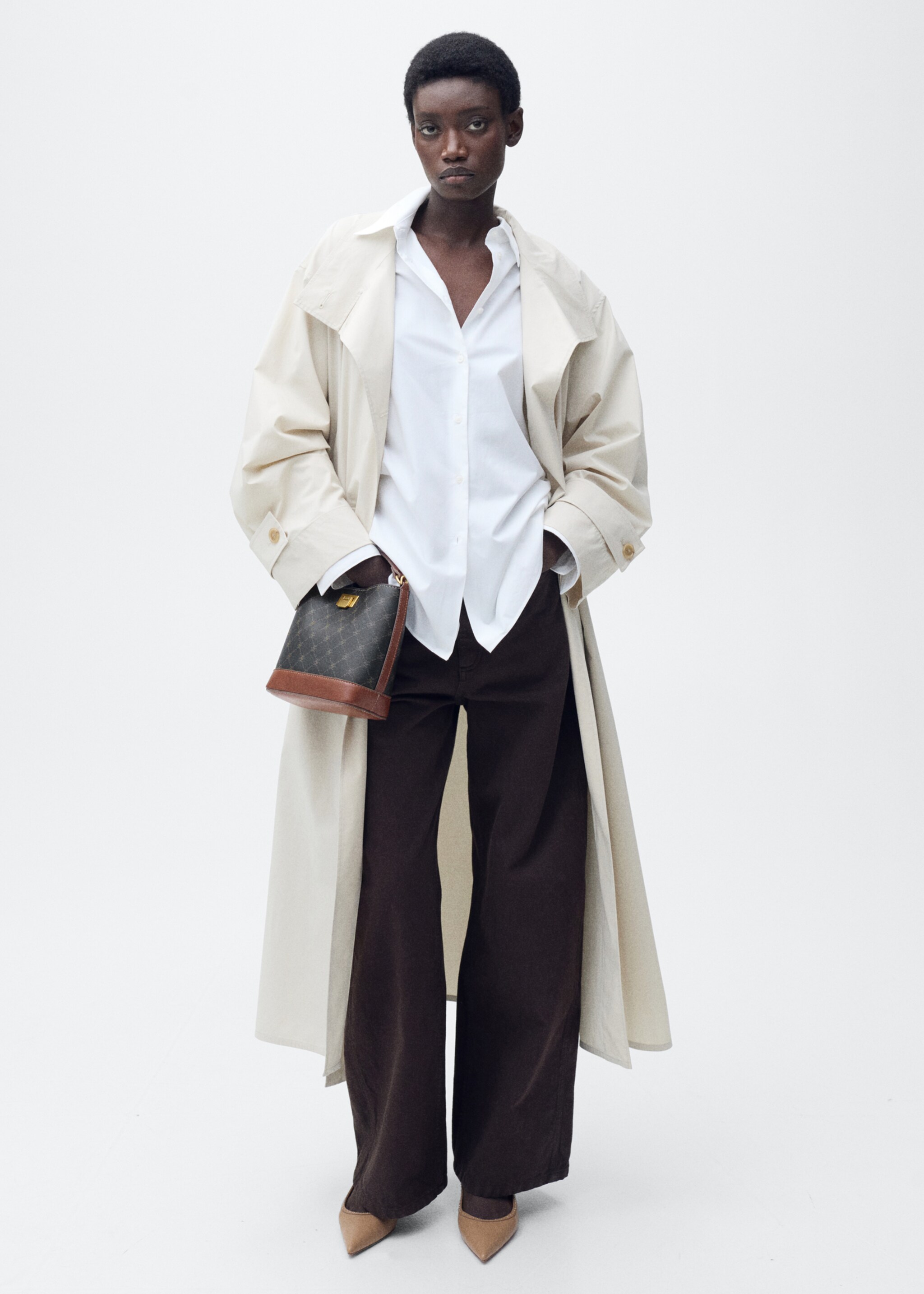 Bolso mini shopper estampado logo - Plano general, Marrón. Ref: 87091515-00.