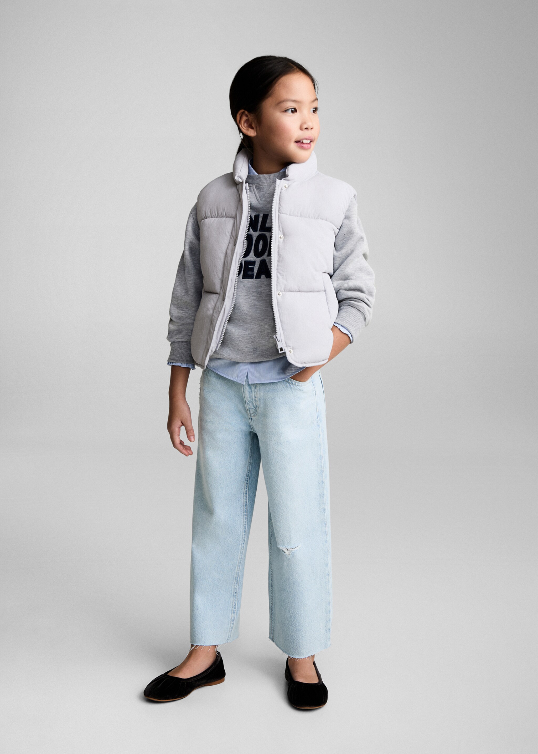 Quilted gilet with buttons - General plane, Blue. Ref: 87092534-00.