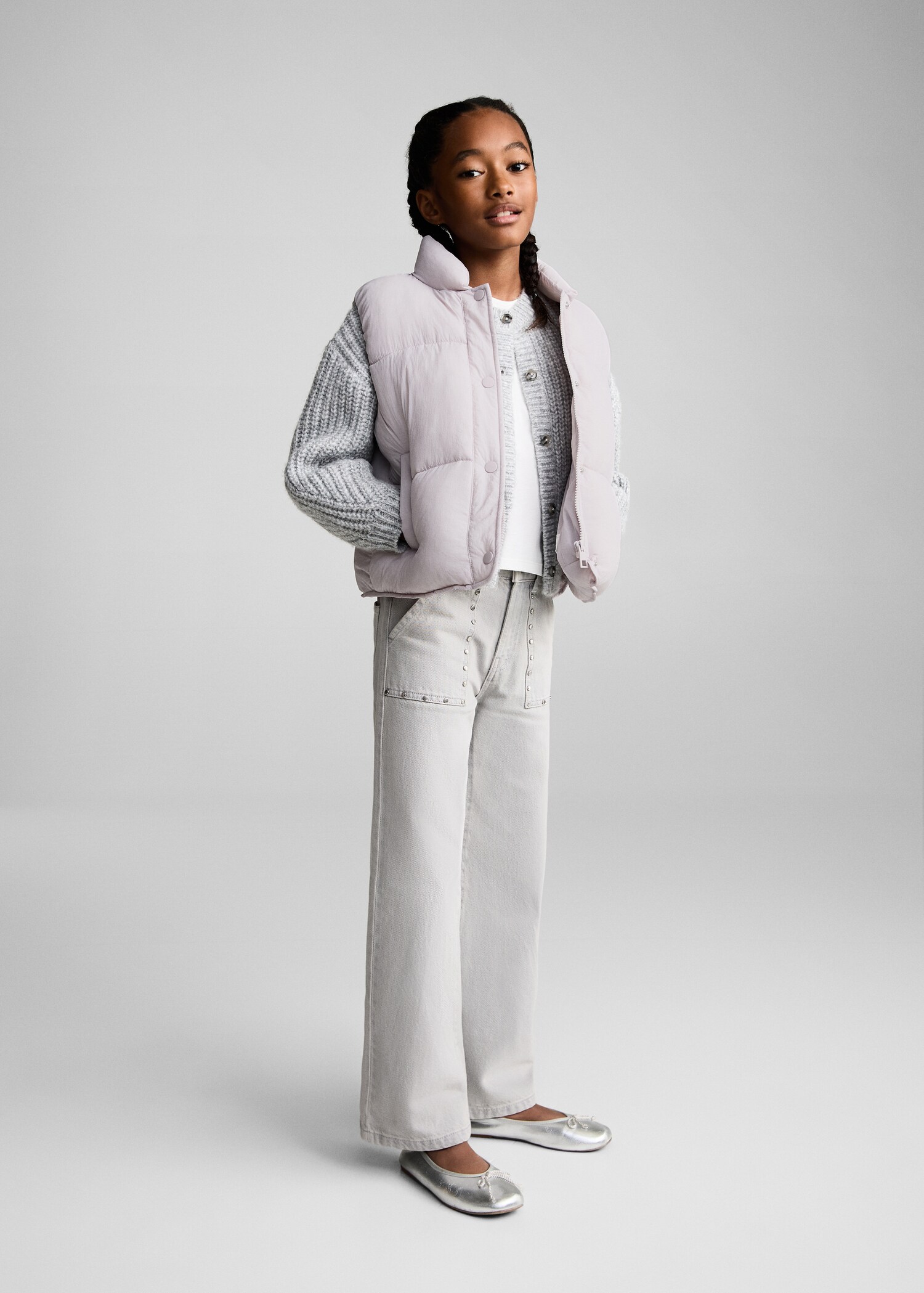 Quilted gilet with buttons - General plane