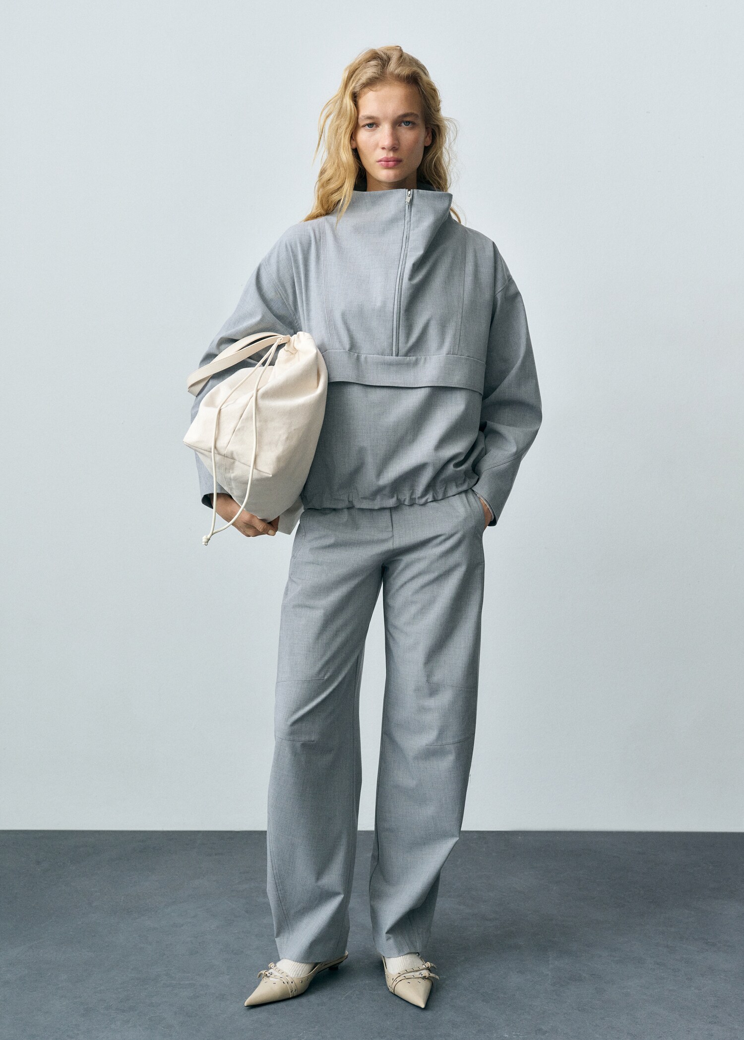 Oversized parka with zip - General plane