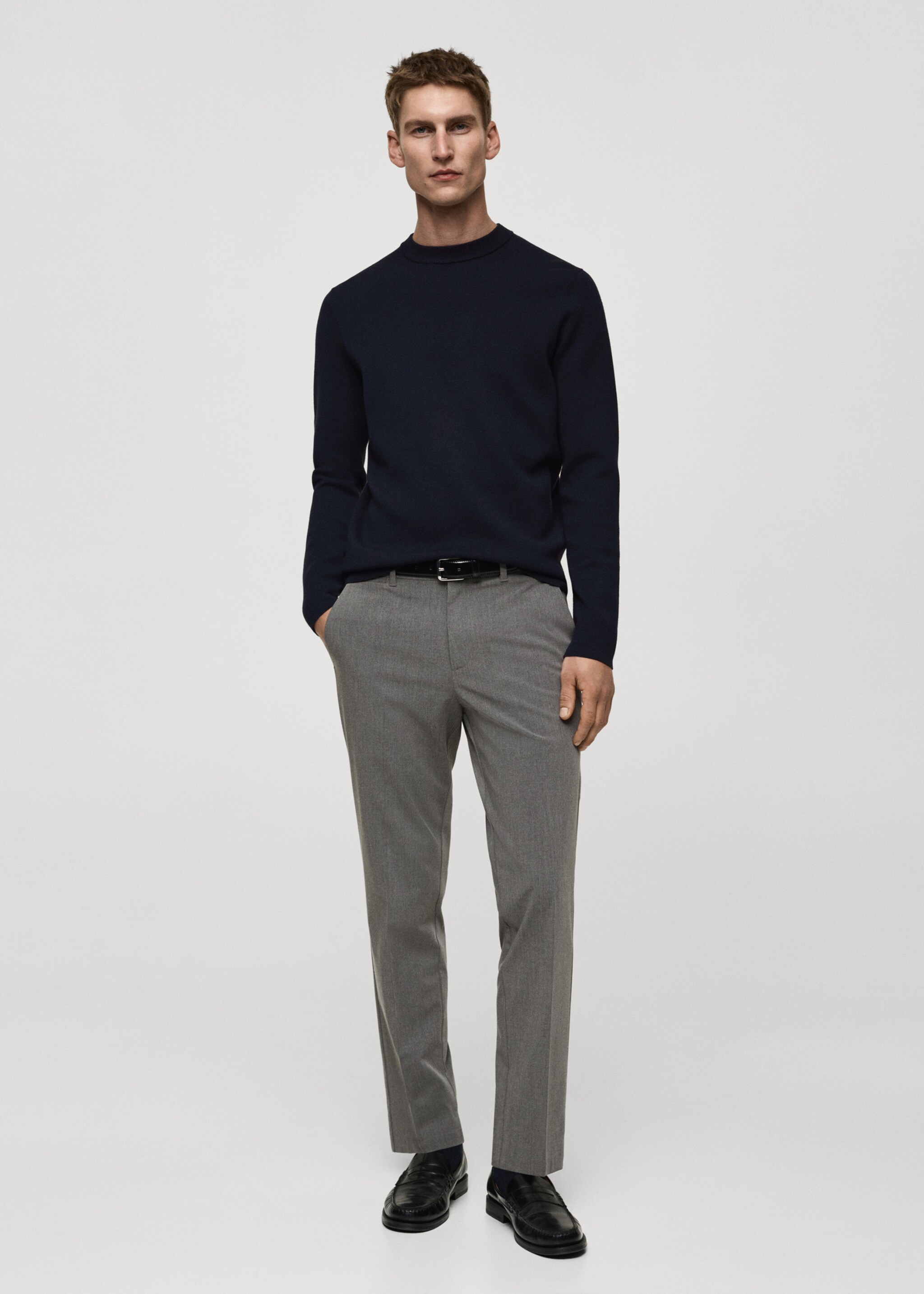 Medium-knit regular-fit sweater - General plane, Dark Navy. Ref: 87092889-00.