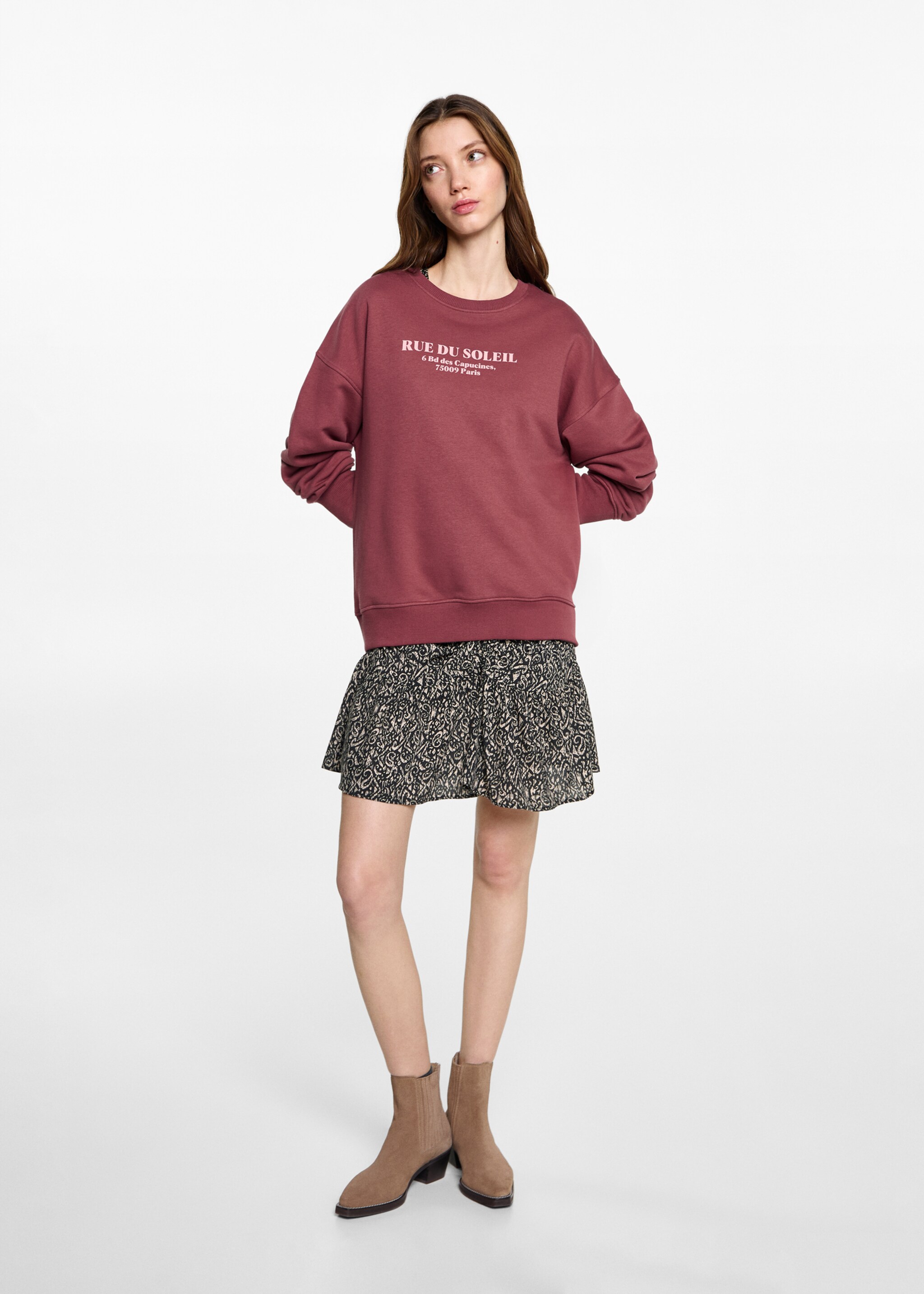 Message sweatshirt - General plane, Maroon. Ref: 87093272-00.