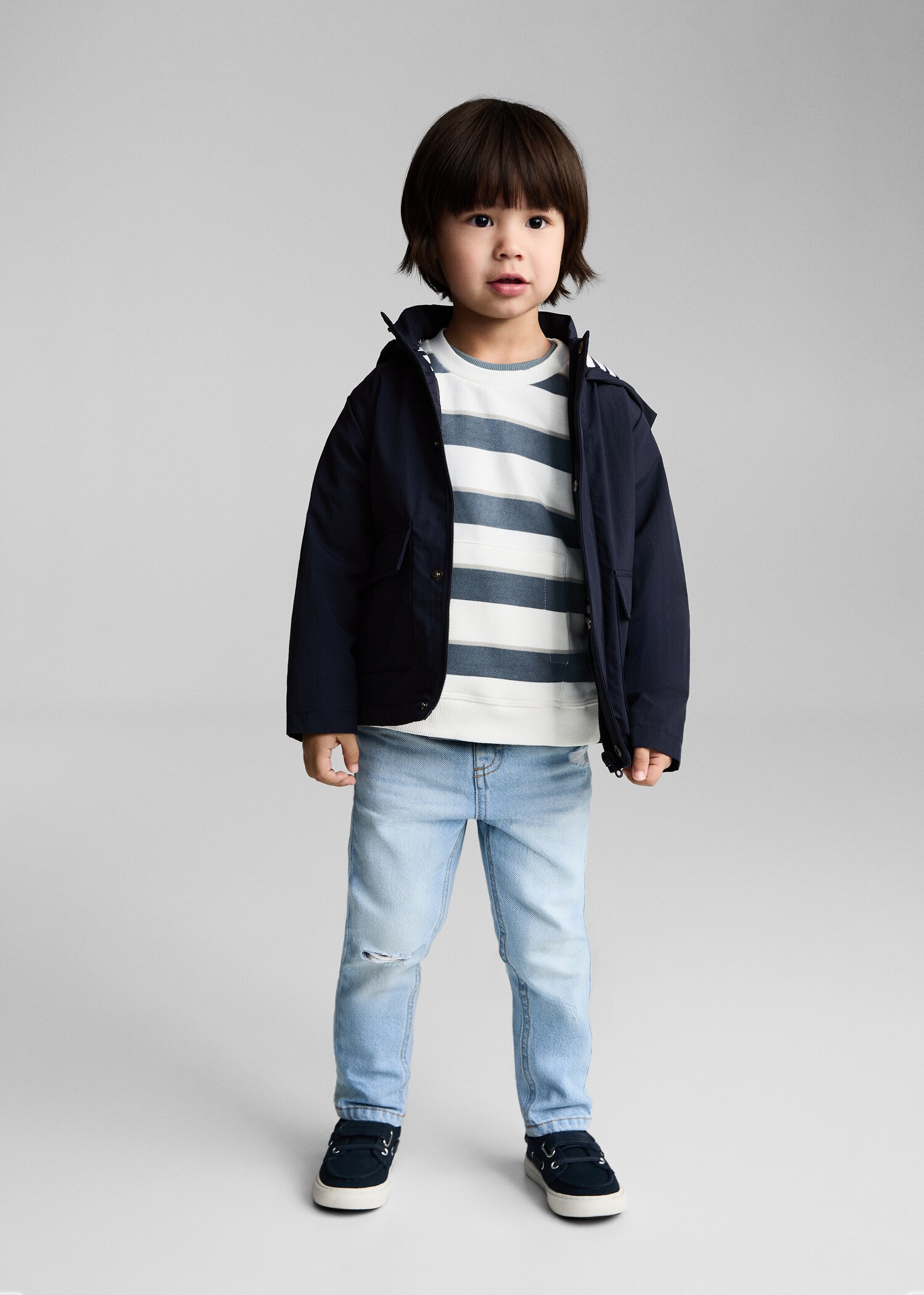 Gestreiftes Baumwoll-Sweatshirt - Allgemeine Ansicht