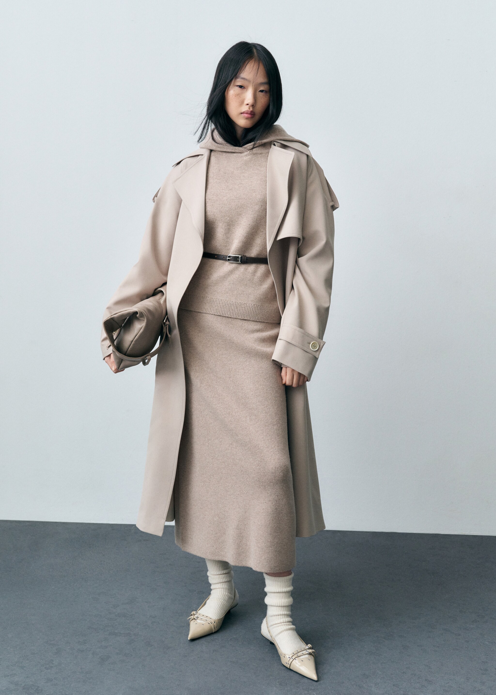 Wool-blend midi-skirt - General plane, Sand. Ref: 87093282-00.