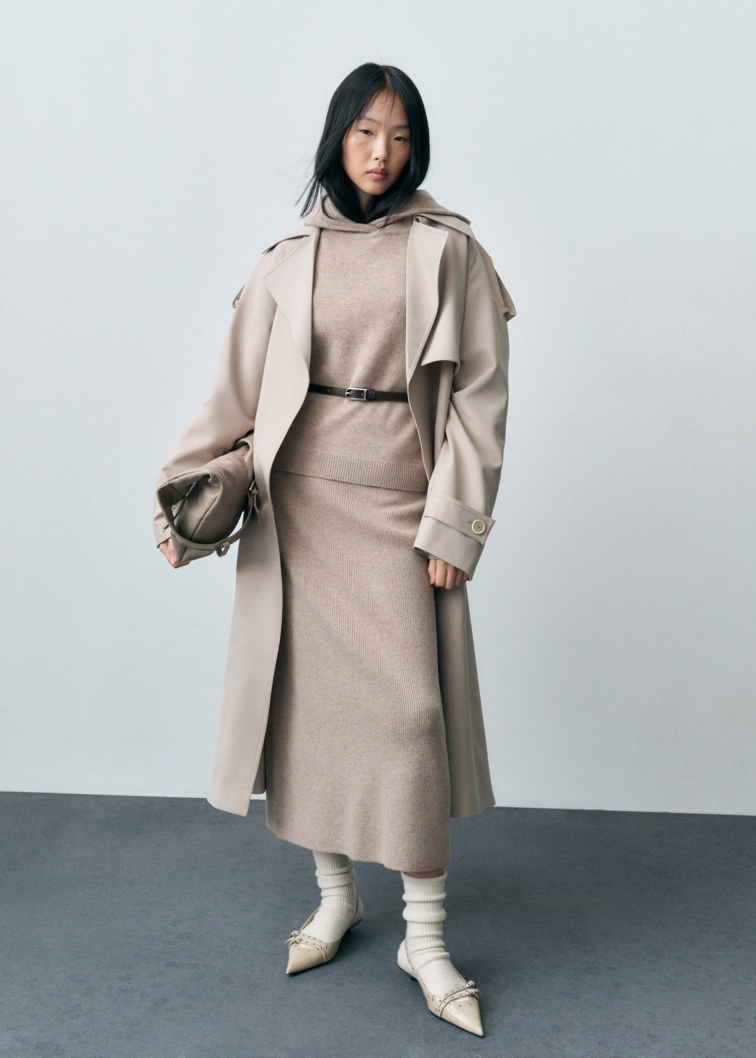 Wool-blend midi-skirt - General plane