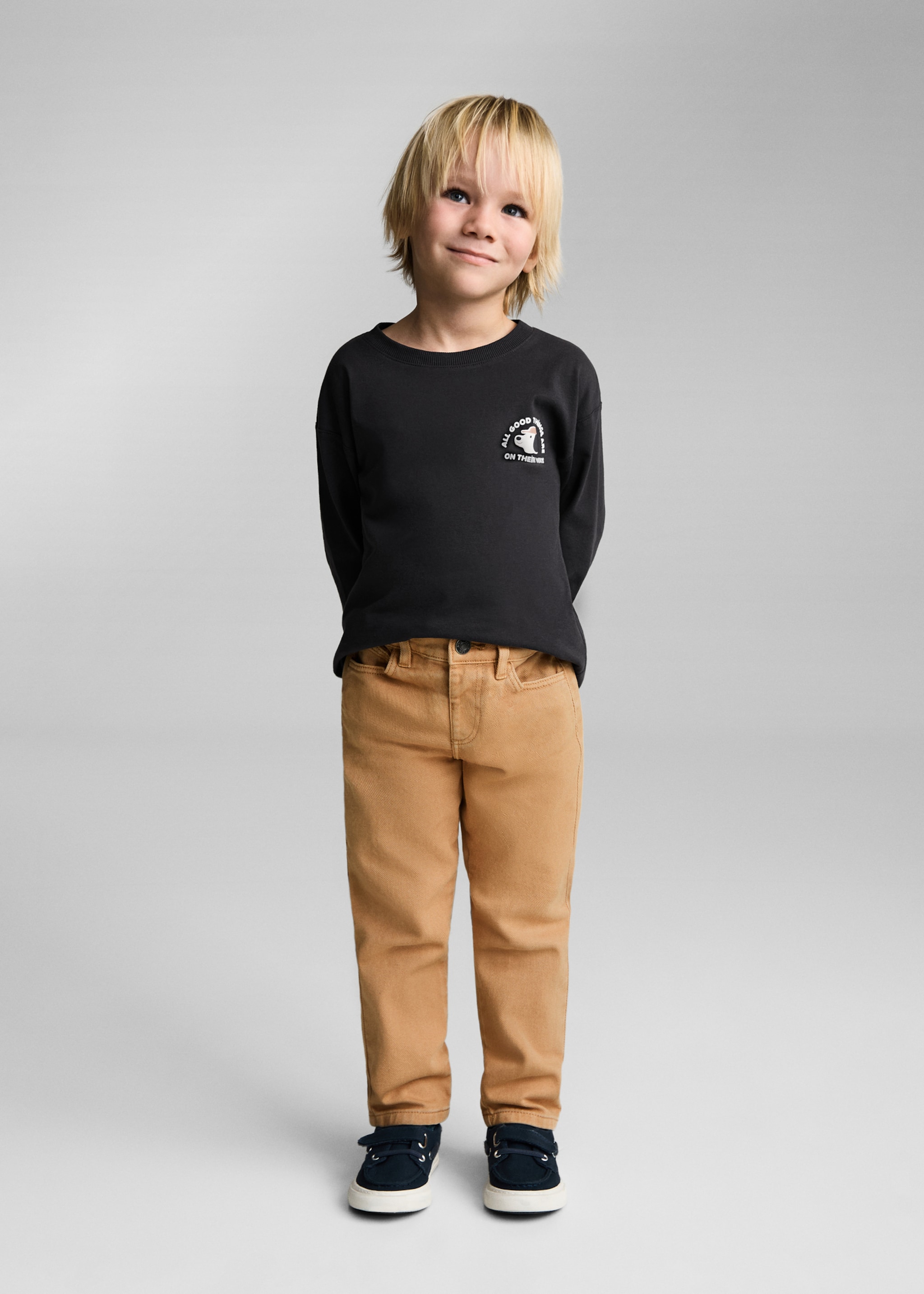 Skinny cotton trousers - General plane, Medium Brown. Ref: 87093643-00.