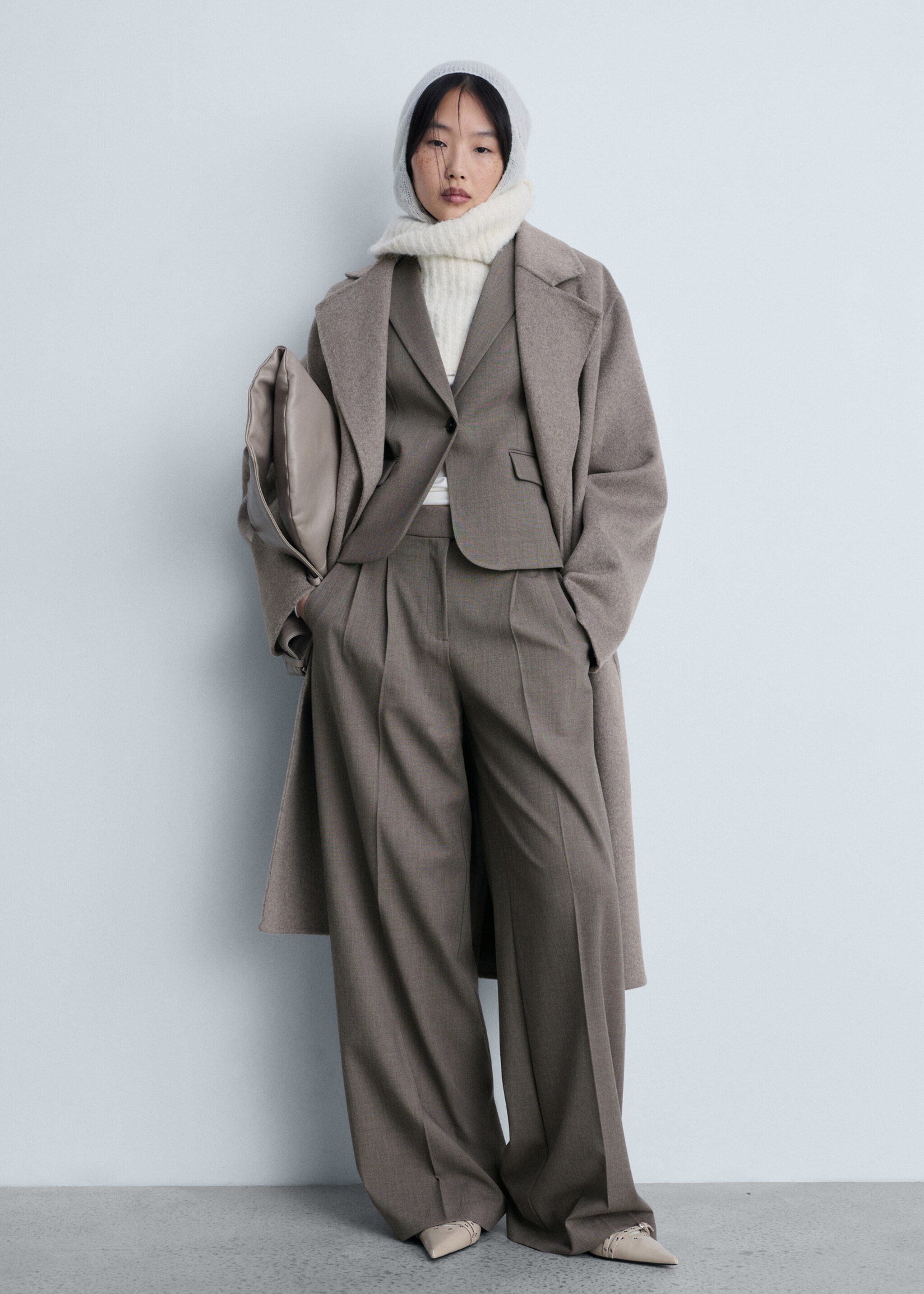 Wide leg suit trousers - General plane, Brown. Ref: 87093651-00.