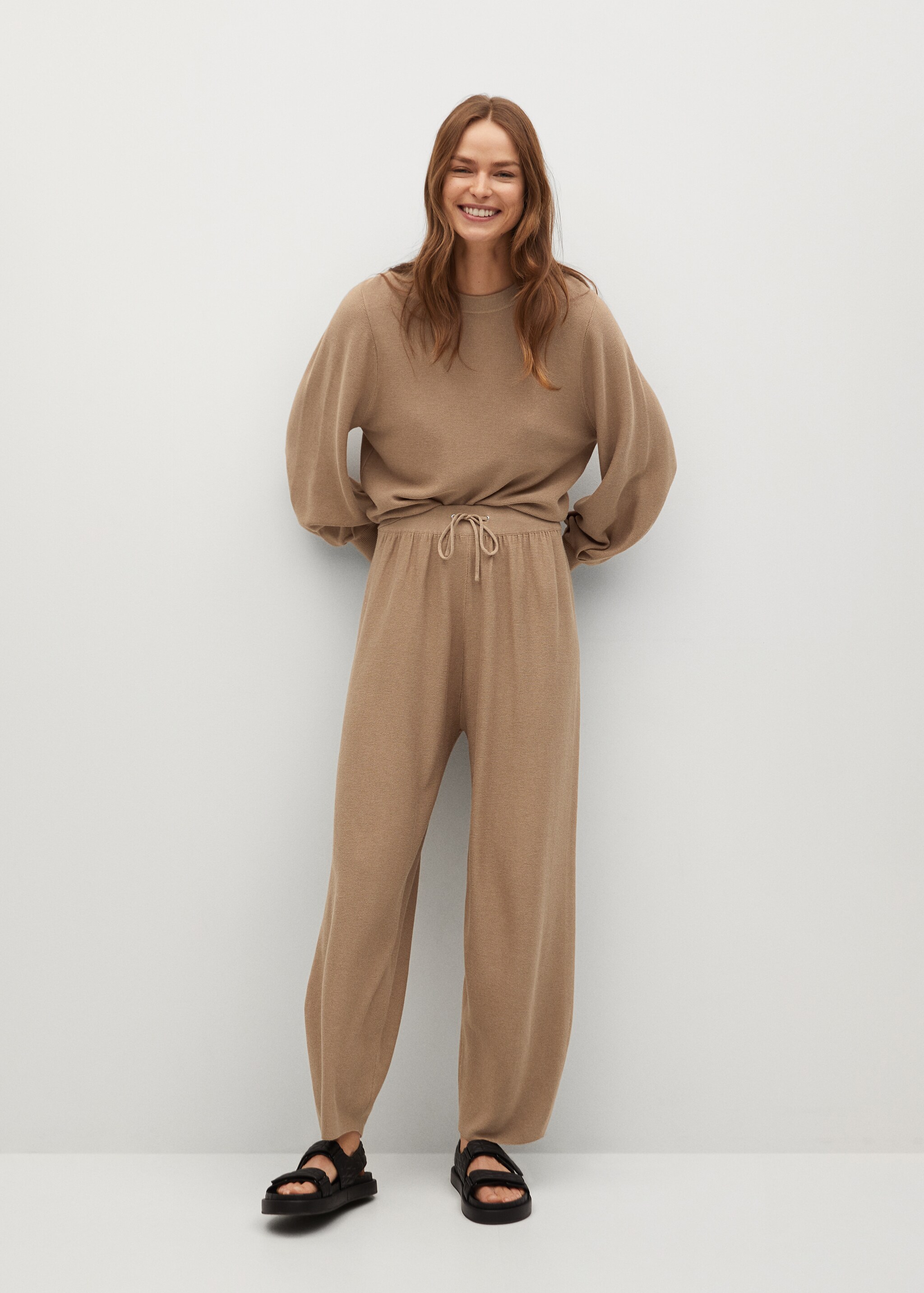 Elastic waist cotton pants - General plane