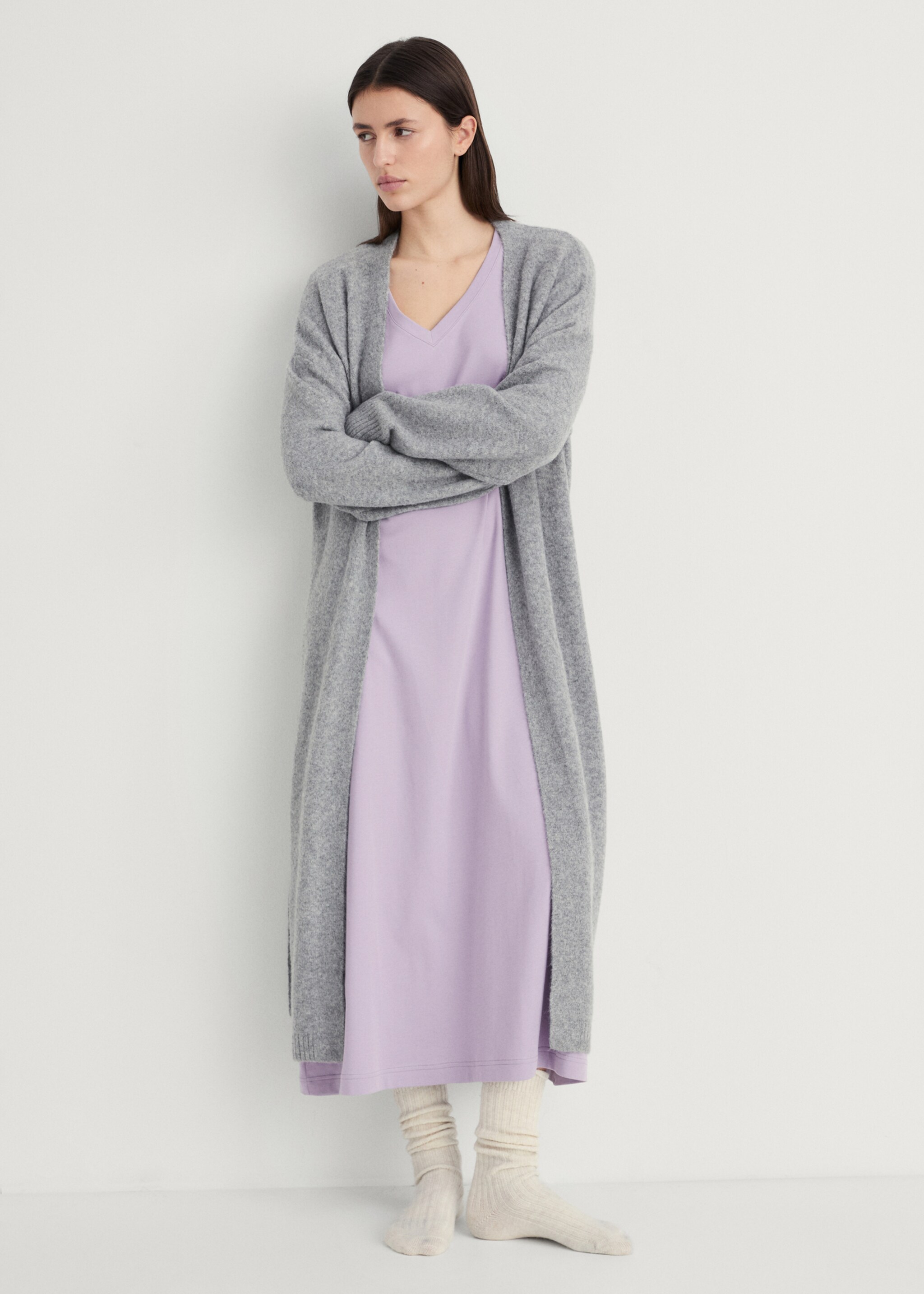 Plain cotton nightgown - General plane, Lavender. Ref: 87094072-00.