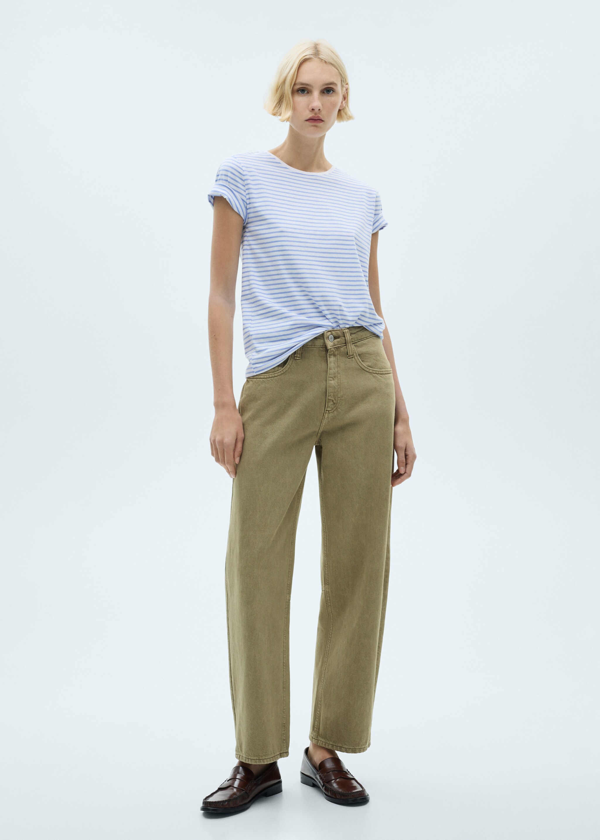 Striped short-sleeved t-shirt - General plane, Sky Blue. Ref: 87094073-00.