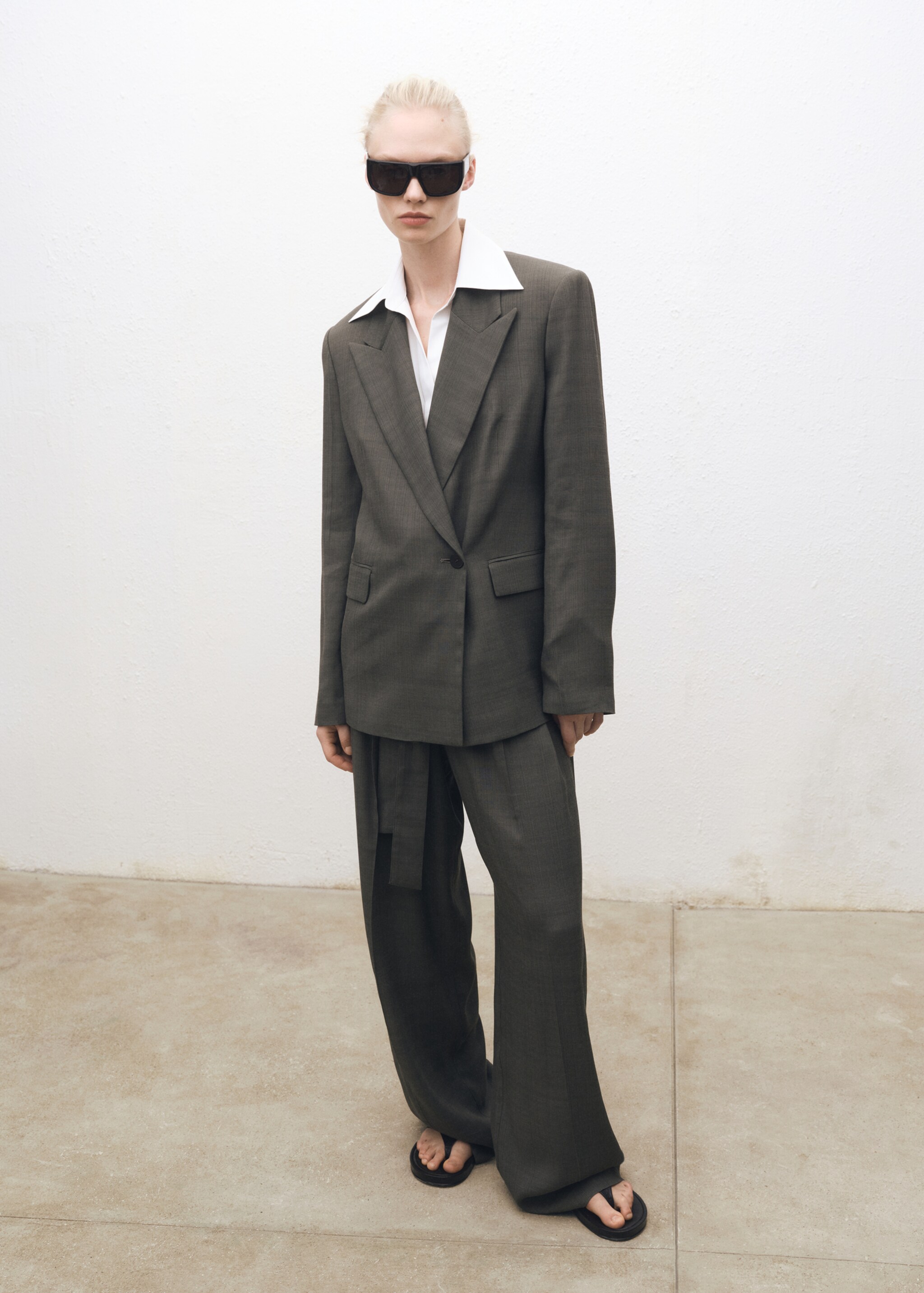 Regular cotton lyocell-blend shirt - General plane, Off White. Ref: 87094081-00.