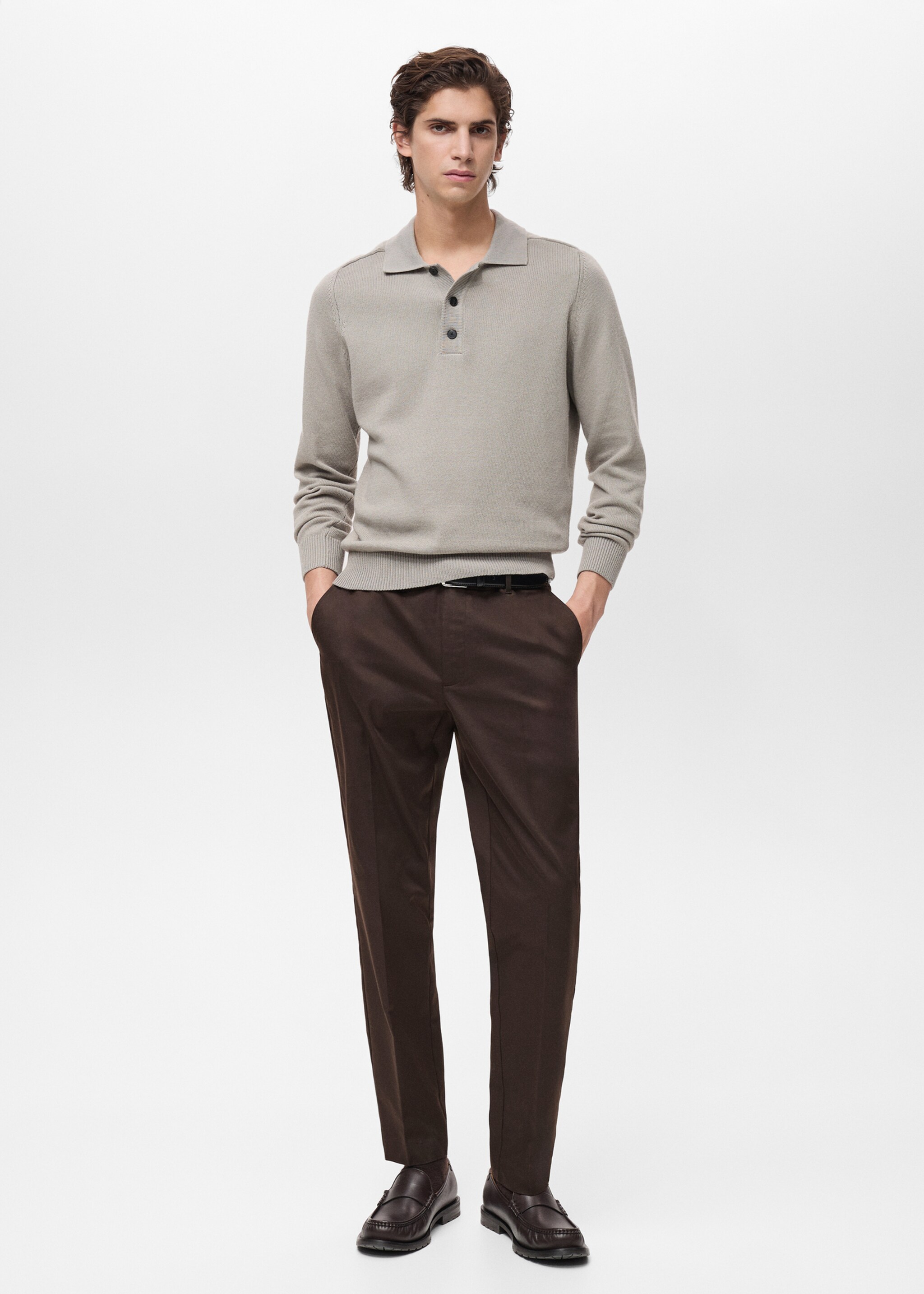 Pantalon Dublino chino slim-fit - Plan général, Chocolat. Ref: 87094387-00.