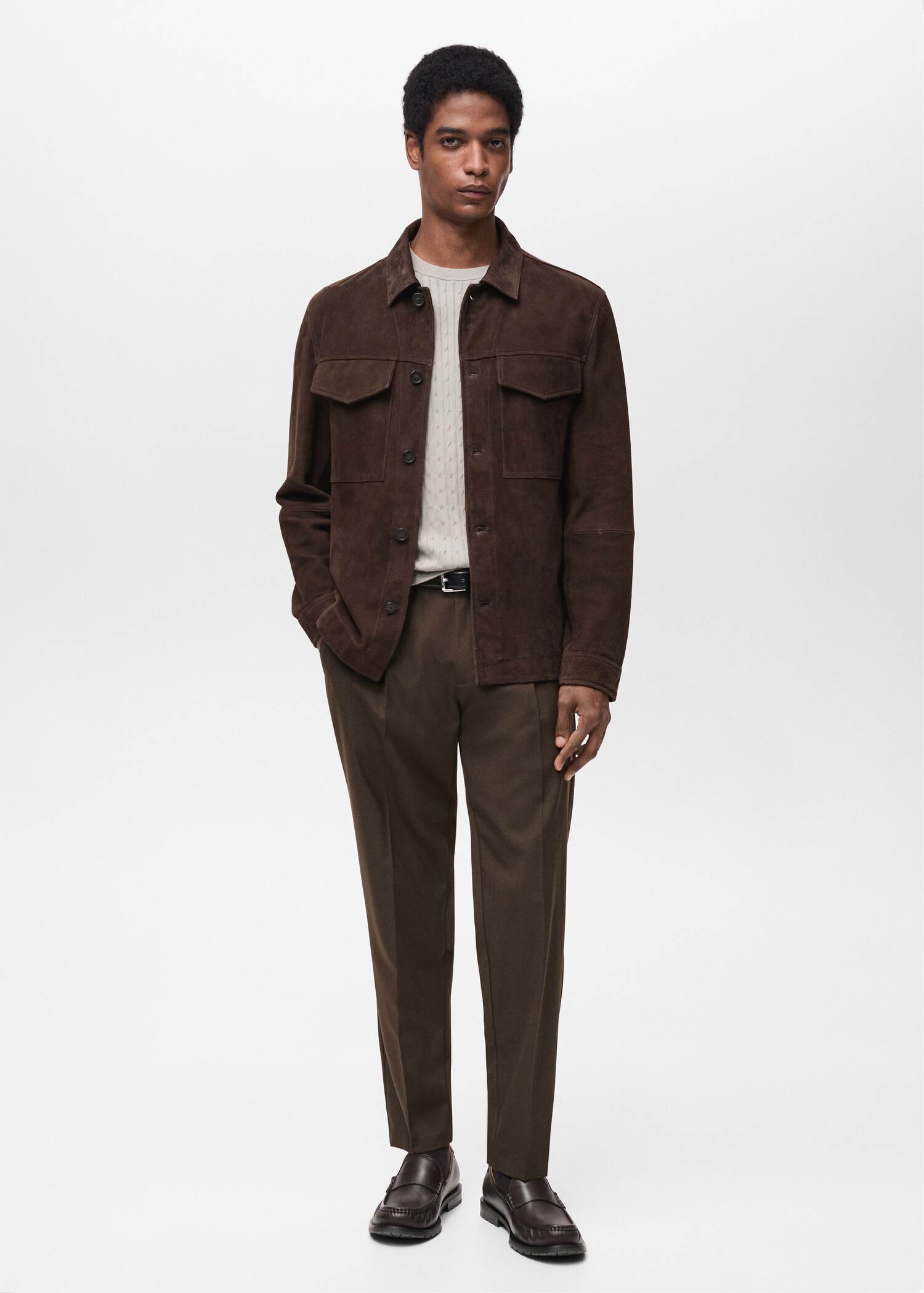 Slim-Fit-Bundfaltenhose aus Cool Wool - Allgemeine Ansicht