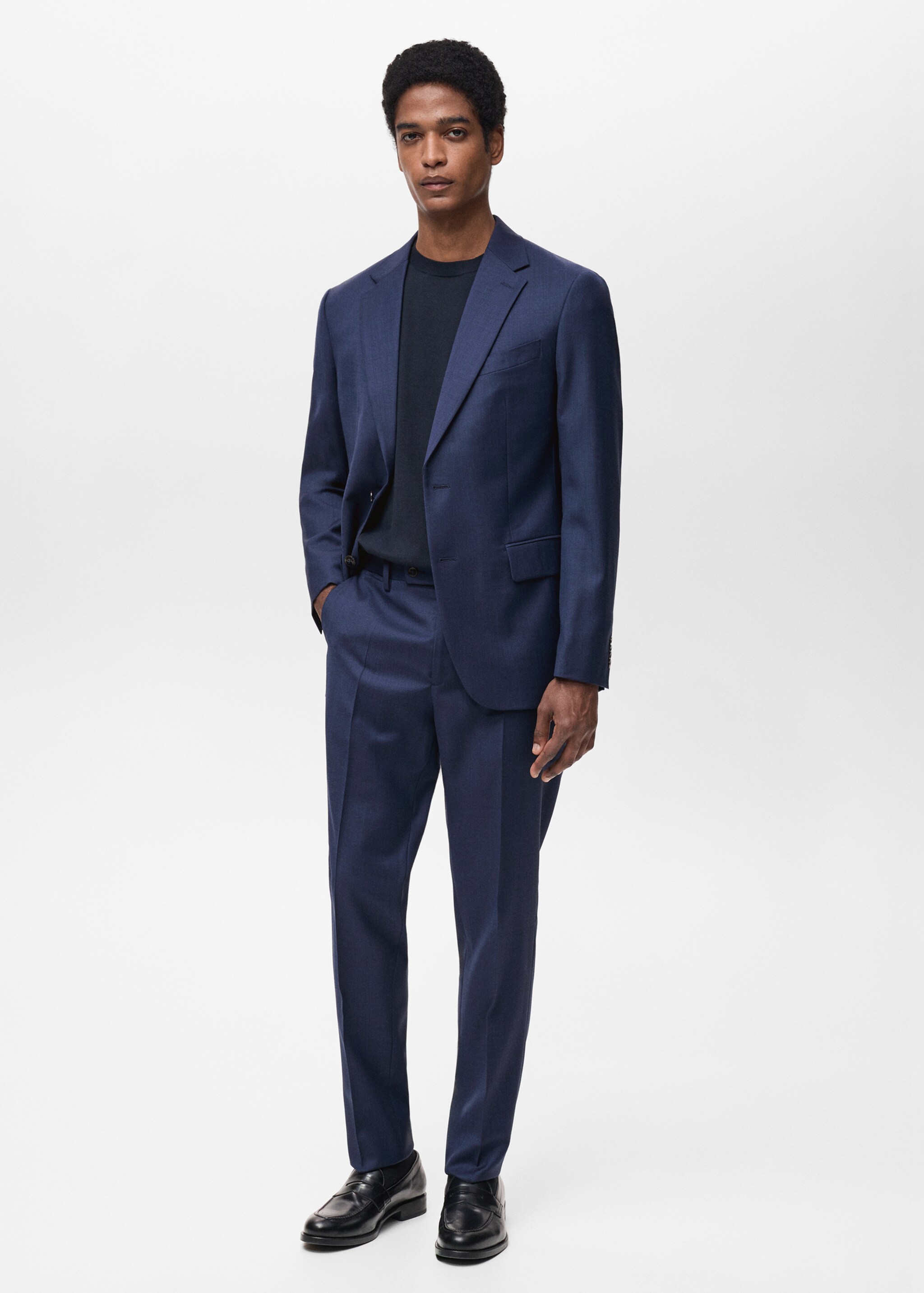 Turin 100% virgin wool suit jacket - General plane, Ink Blue. Ref: 87094395-00.