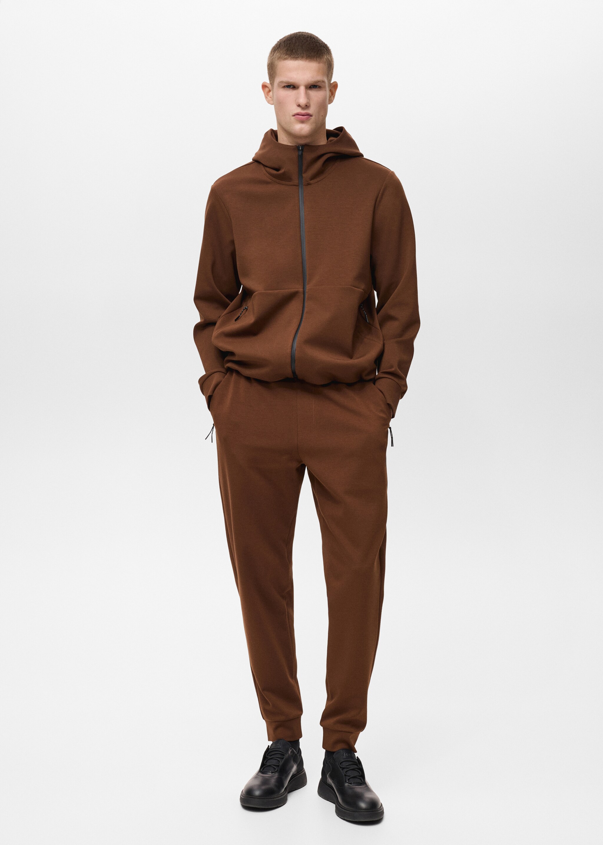 COOLMAX® joggers with elastic waistband - General plane, Burnt Orange. Ref: 87094405-00.