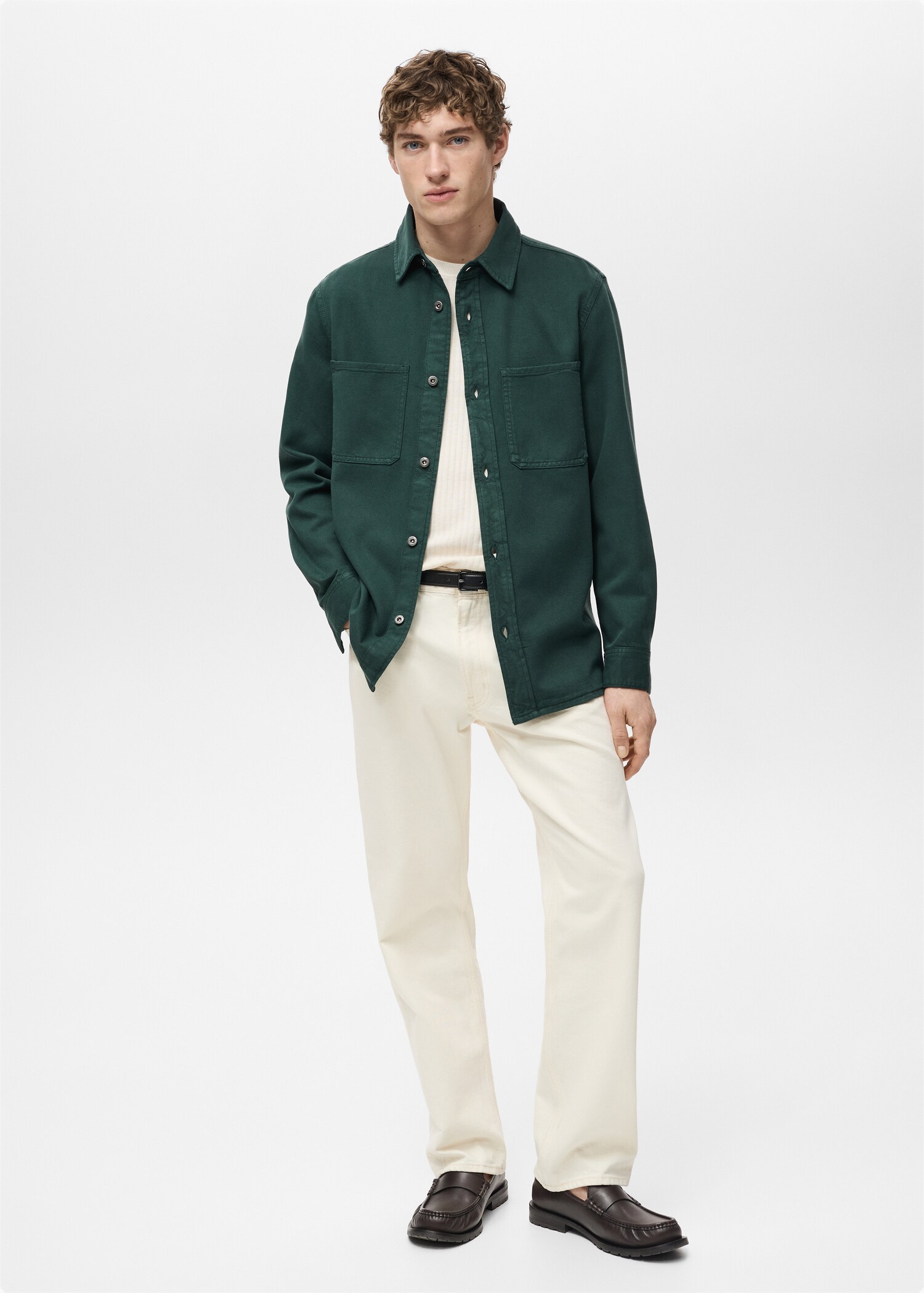 Regular Fit-Overshirt aus Baumwolle mit Lyocell - Allgemeine Ansicht