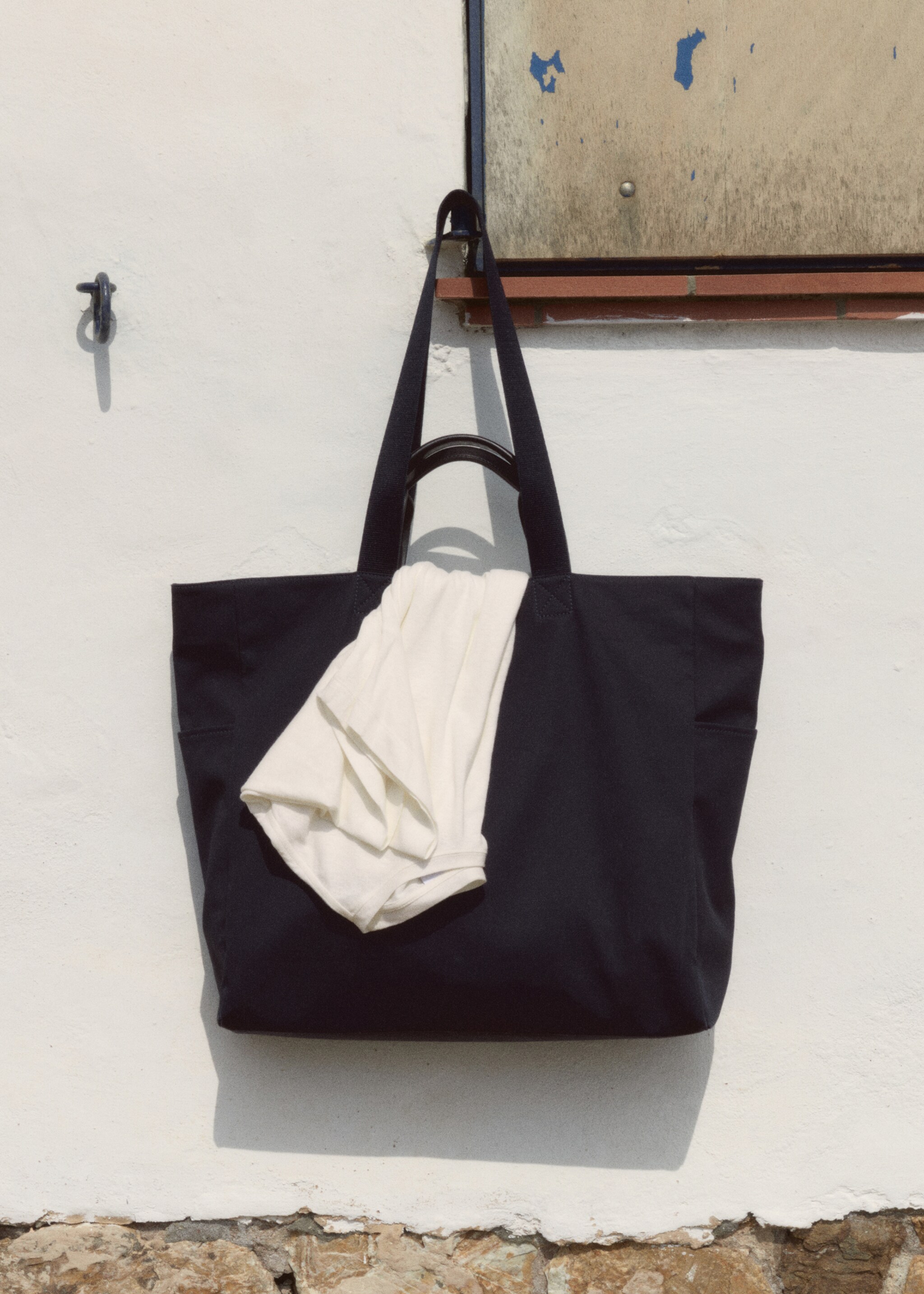 Cotton tote bag with pockets - General plane, Navy. Ref: 87094807-00.