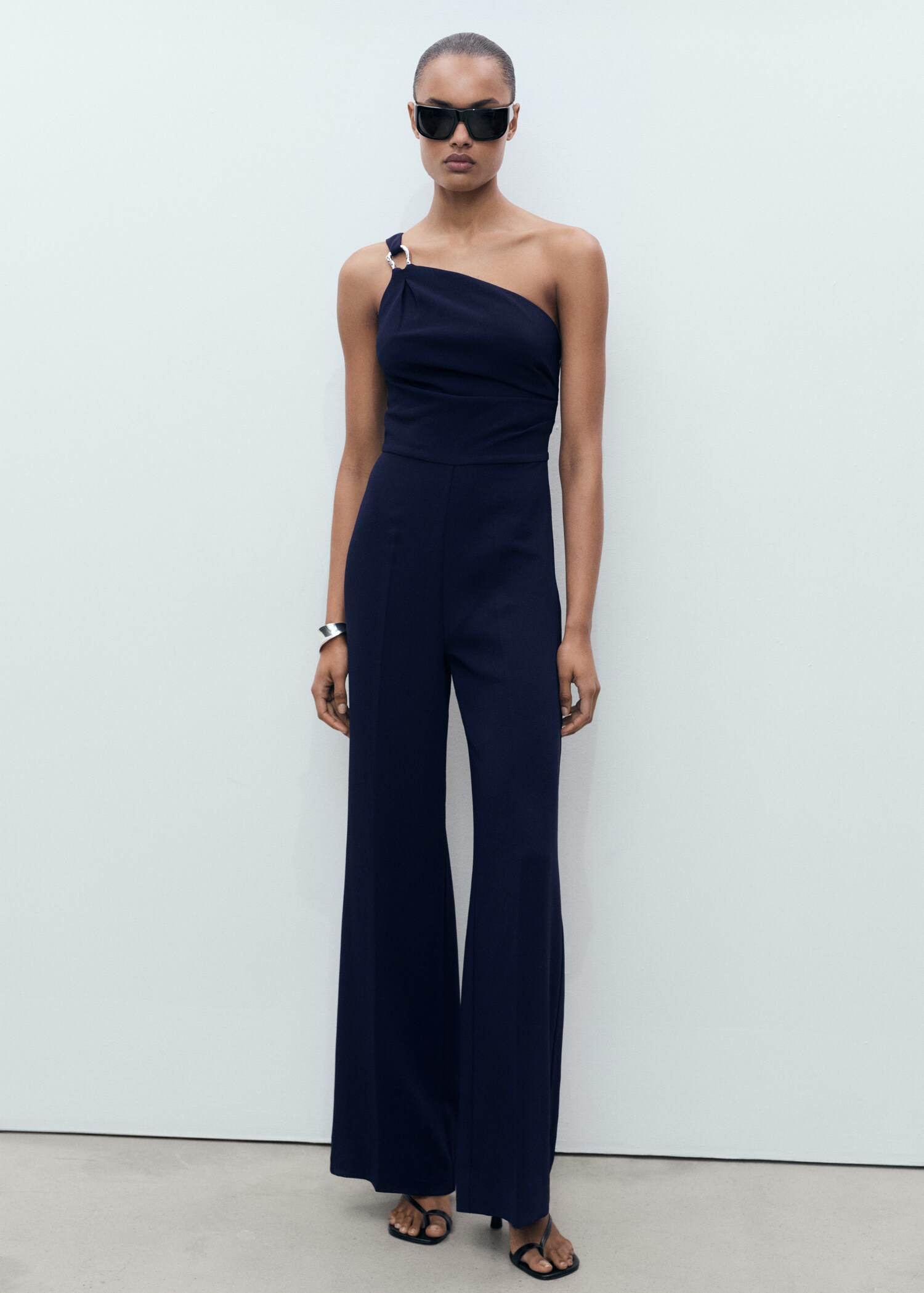 Asymmetrical jumpsuit with metallic detail - General plane