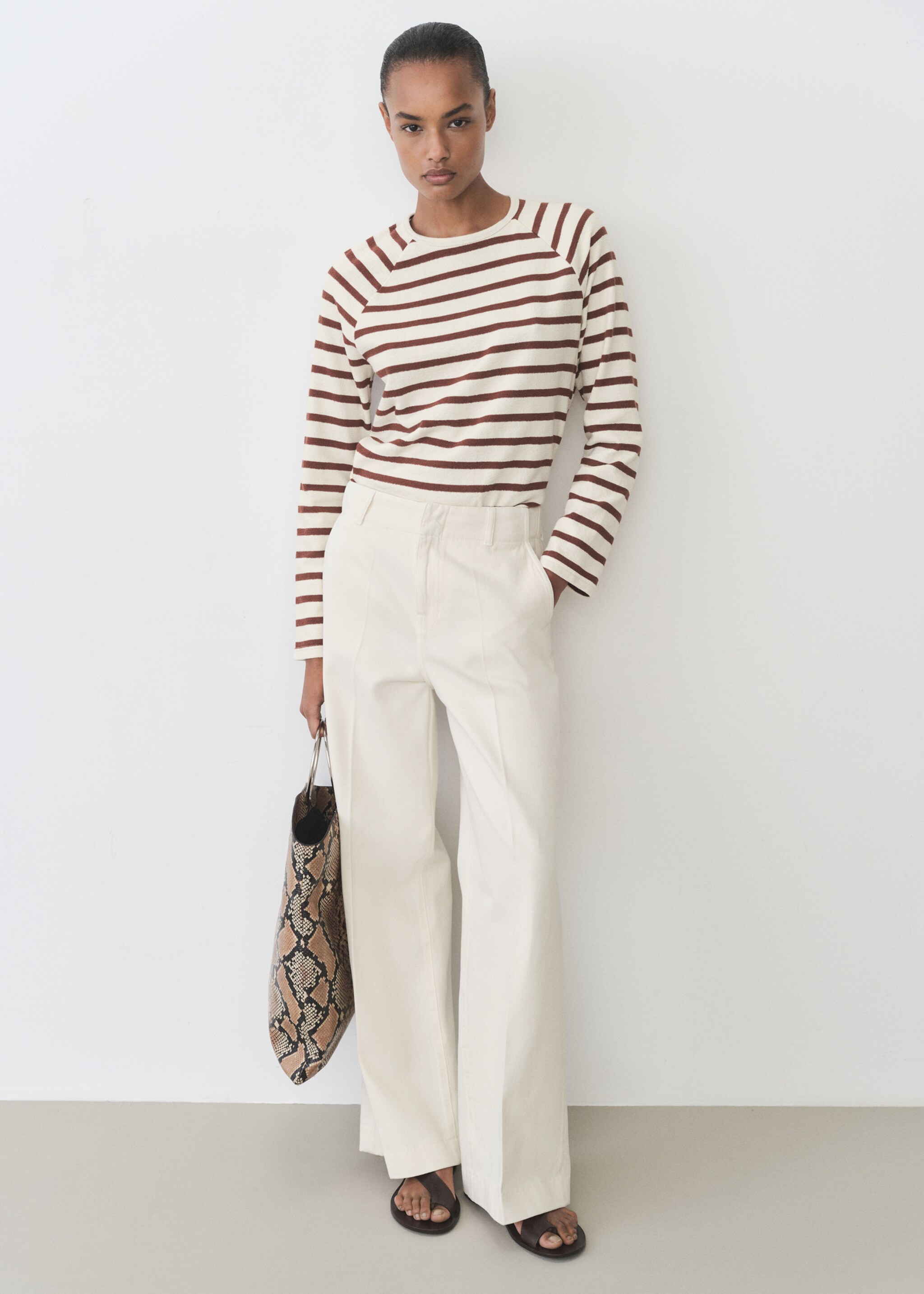 Rundhals-Sweatshirt - Allgemeine Ansicht, Bräunliches Orange. Ref: 87095748-00.