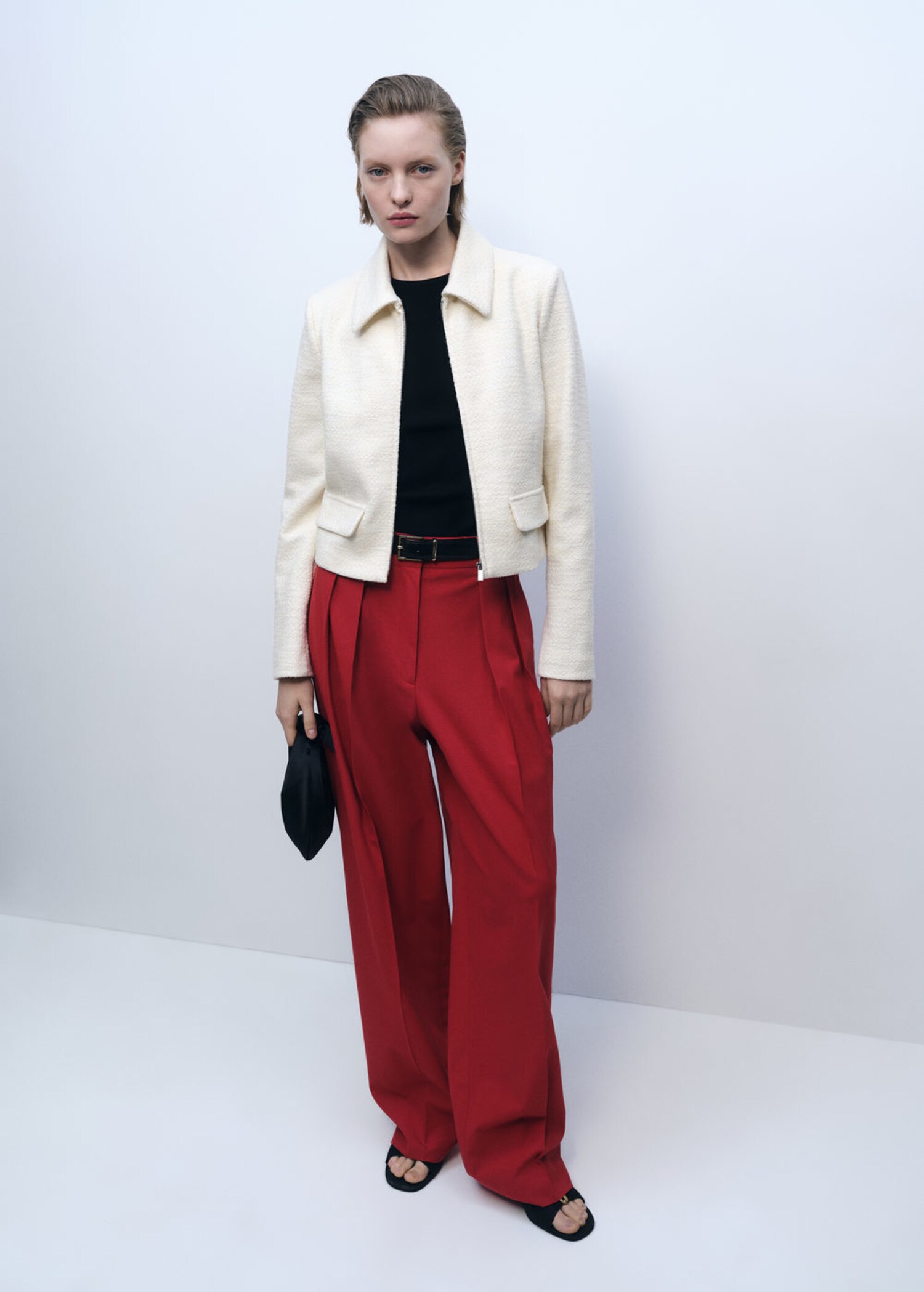 Cotton-blend jacket with lapel - General plane