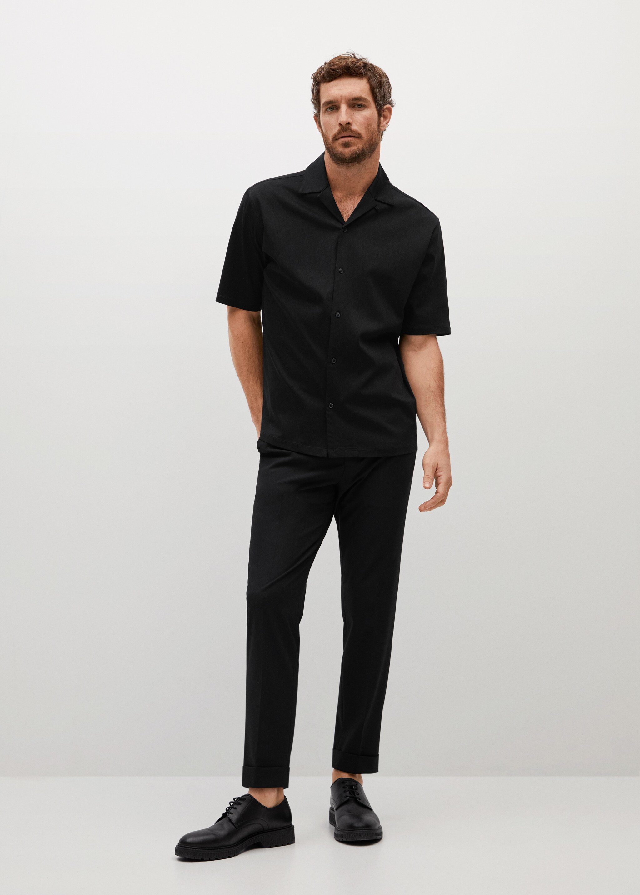 Camisa regular fit cuello bowling - Plano general