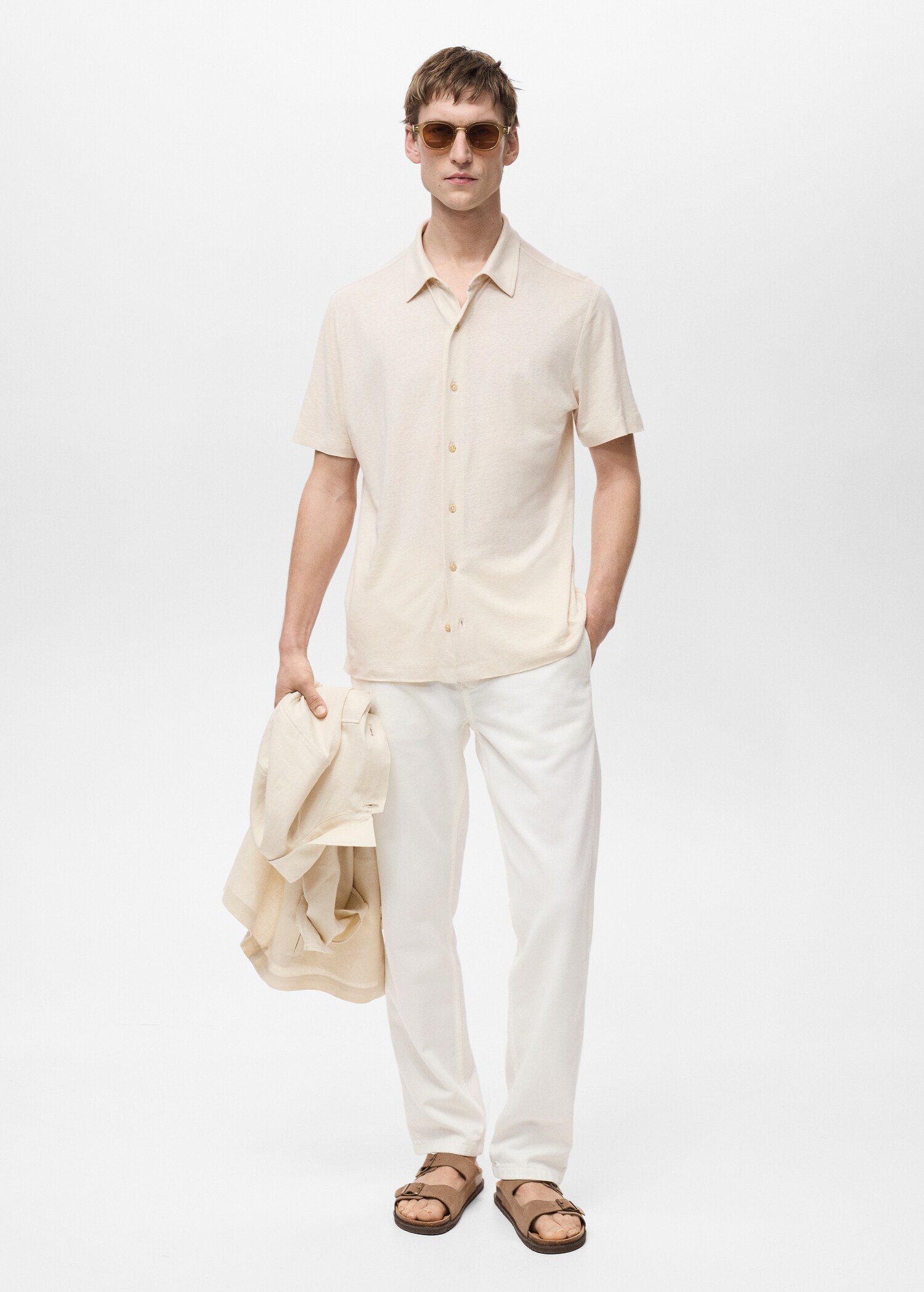 Regular-fit linen shirt - General plane