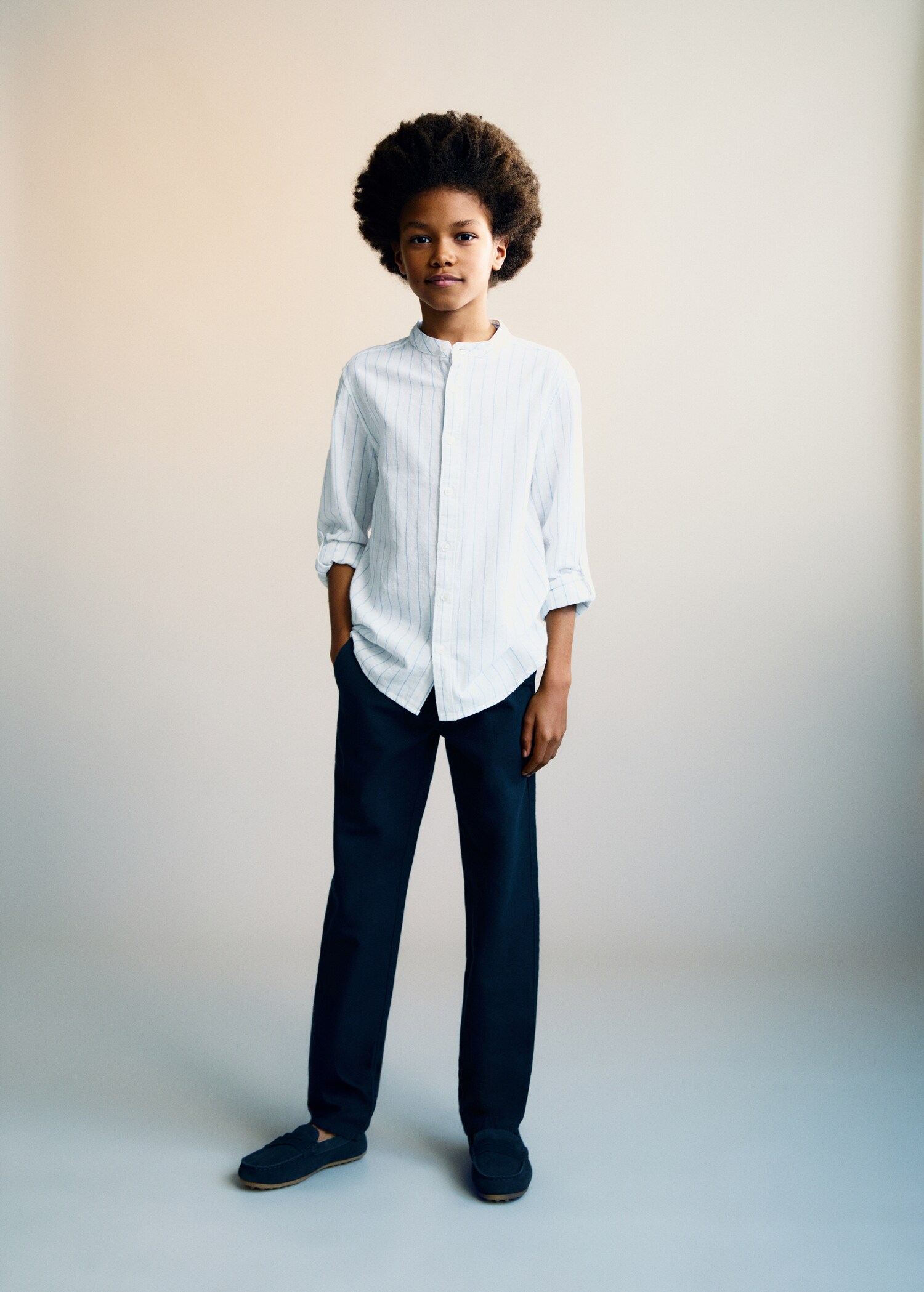 Camisa cuello mao rayas - Plano general