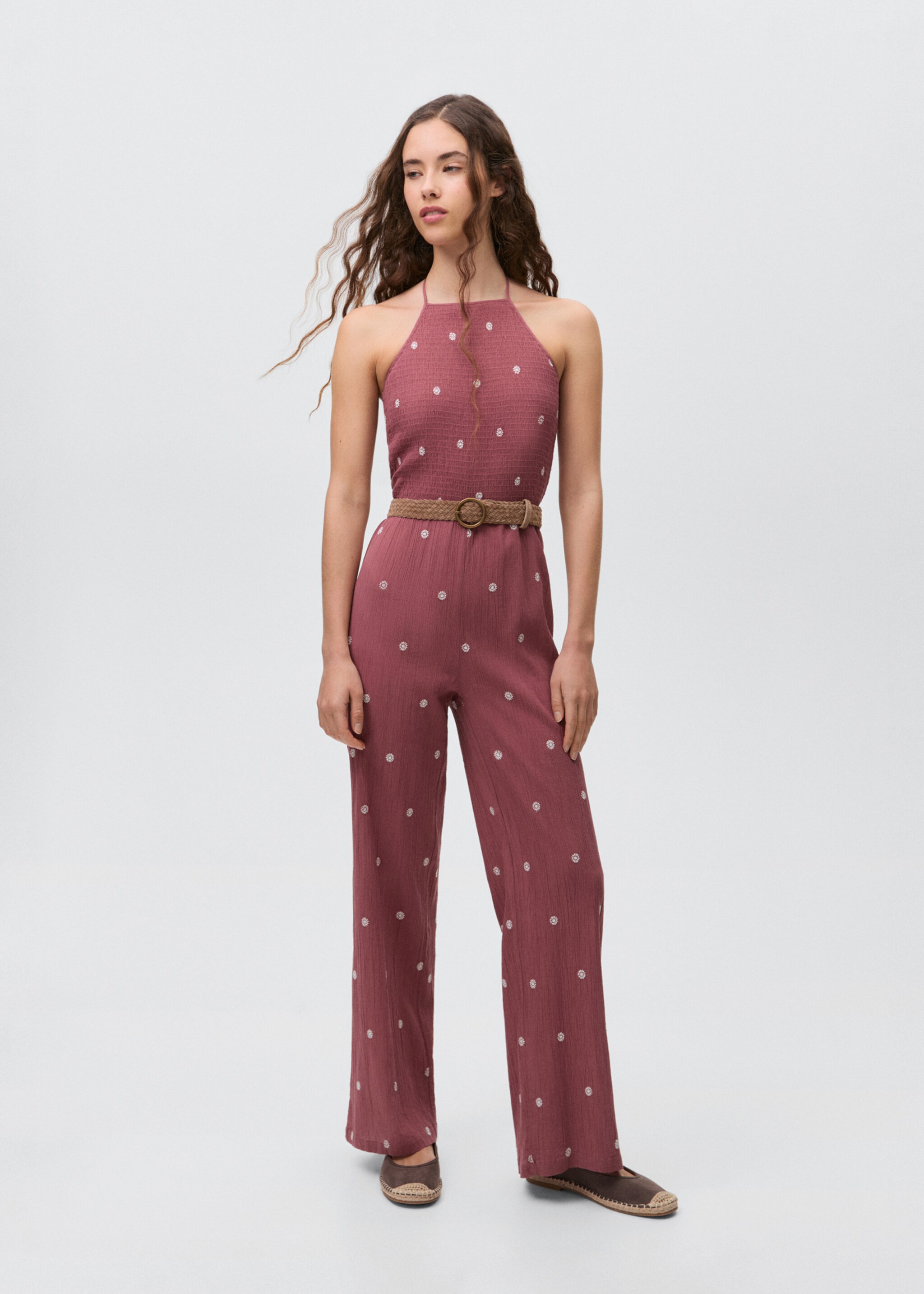 Mono largo bordado - Plano general, Granate. Ref: 87096355-00.