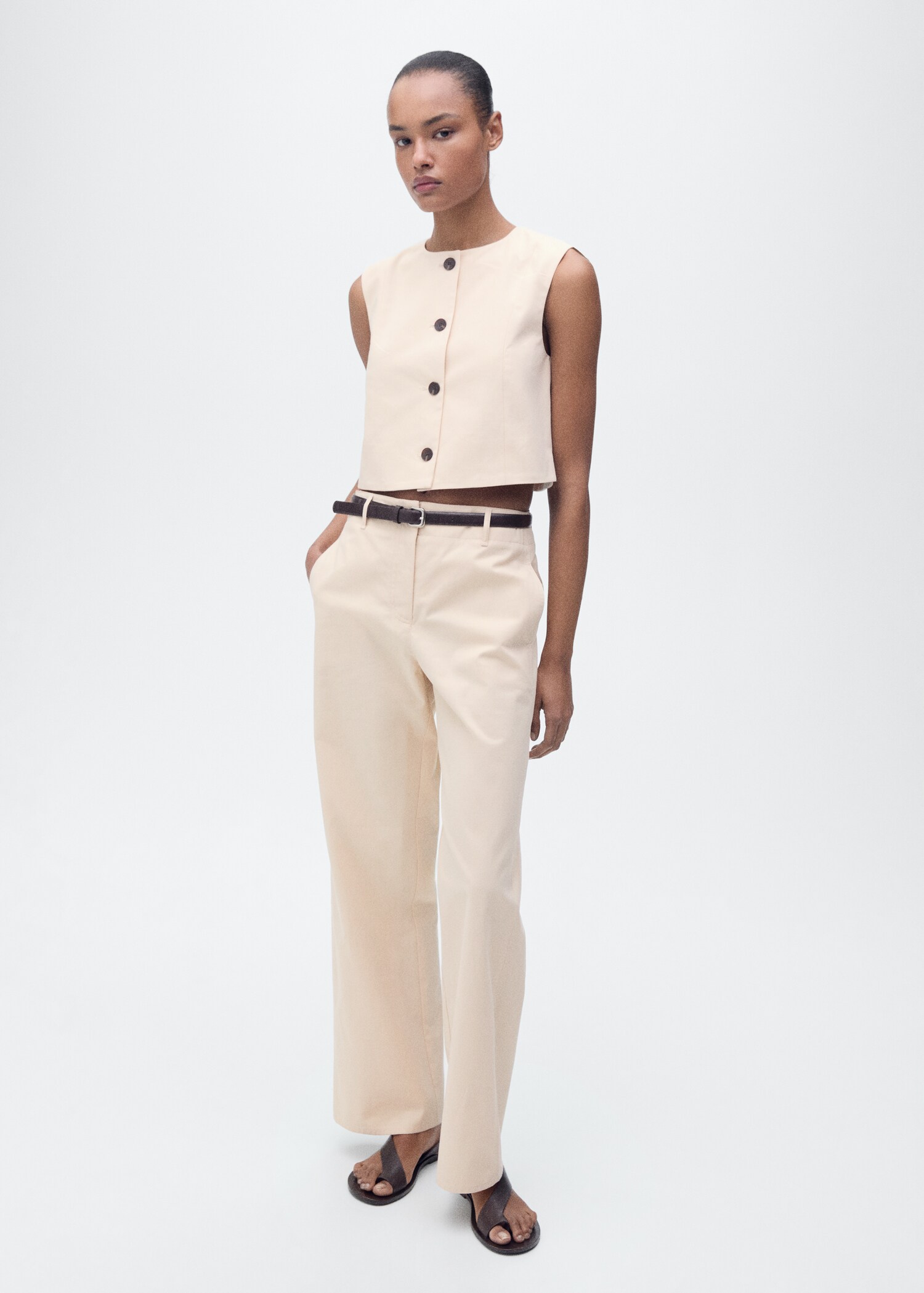 Top crop coton boutons - Plan général