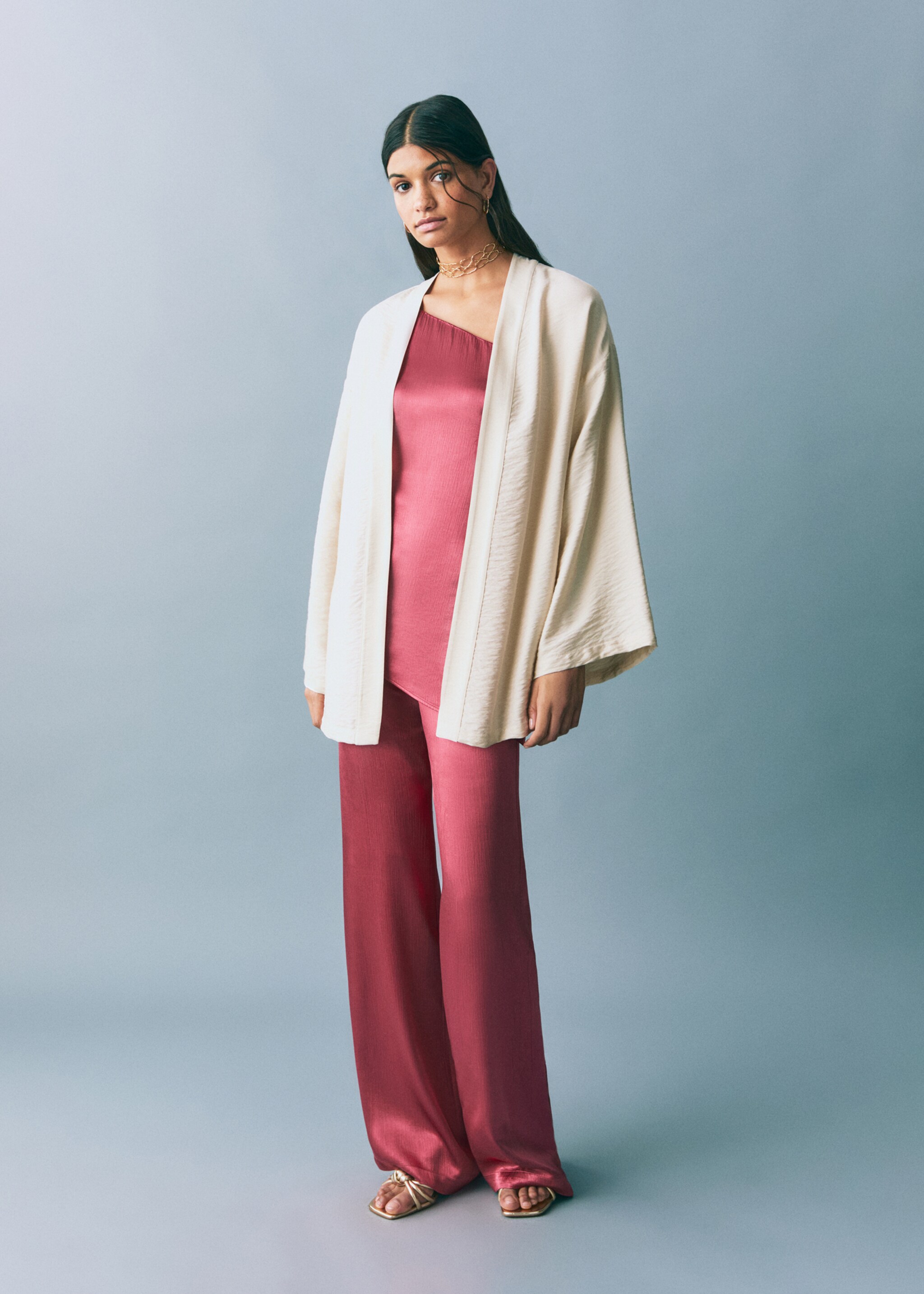 Kimono style jacket - General plane, Light/Pastel Grey. Ref: 87096361-00.